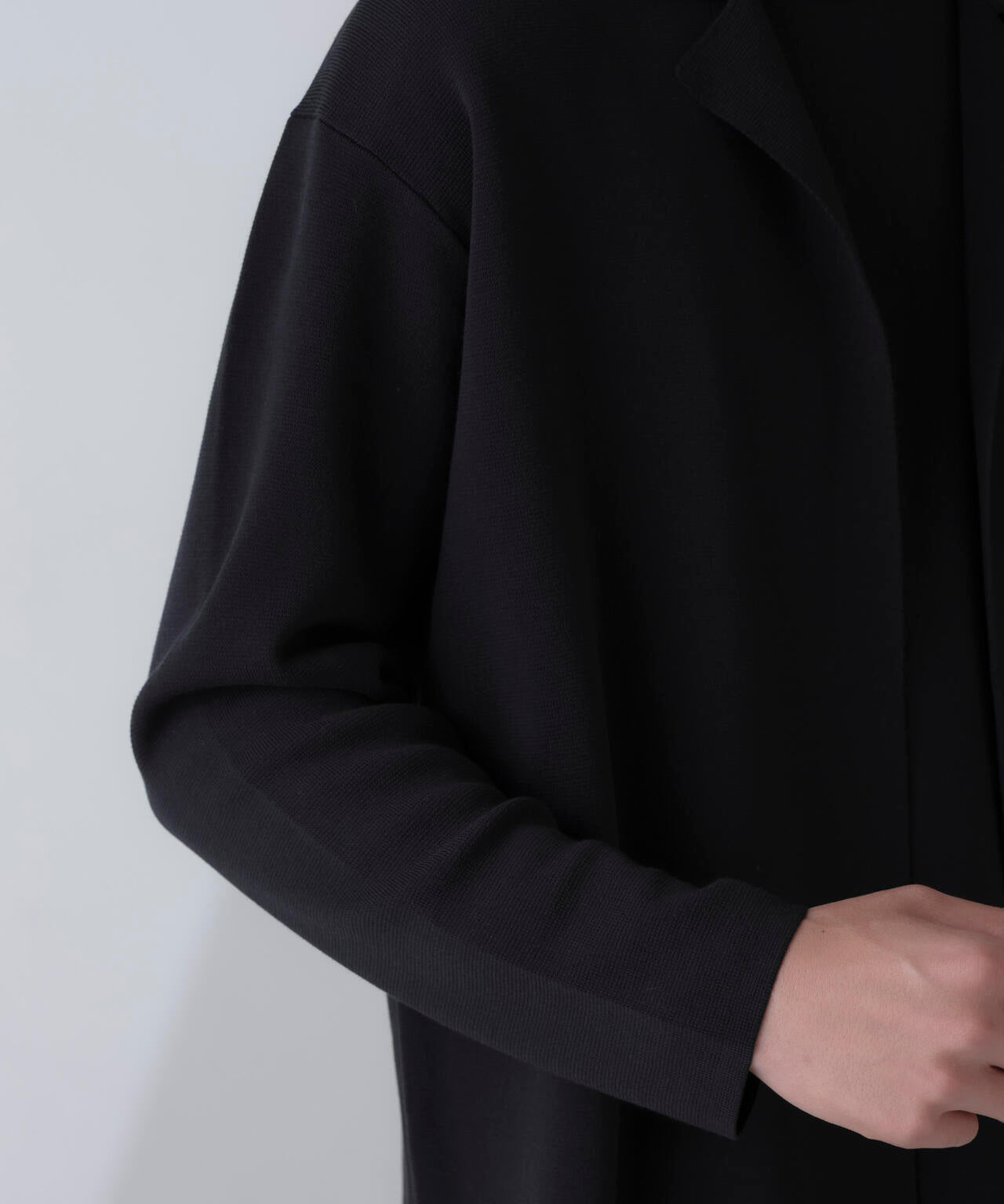 14ゲージミラノリブニット ボタンレスジャケット(手洗い可能)