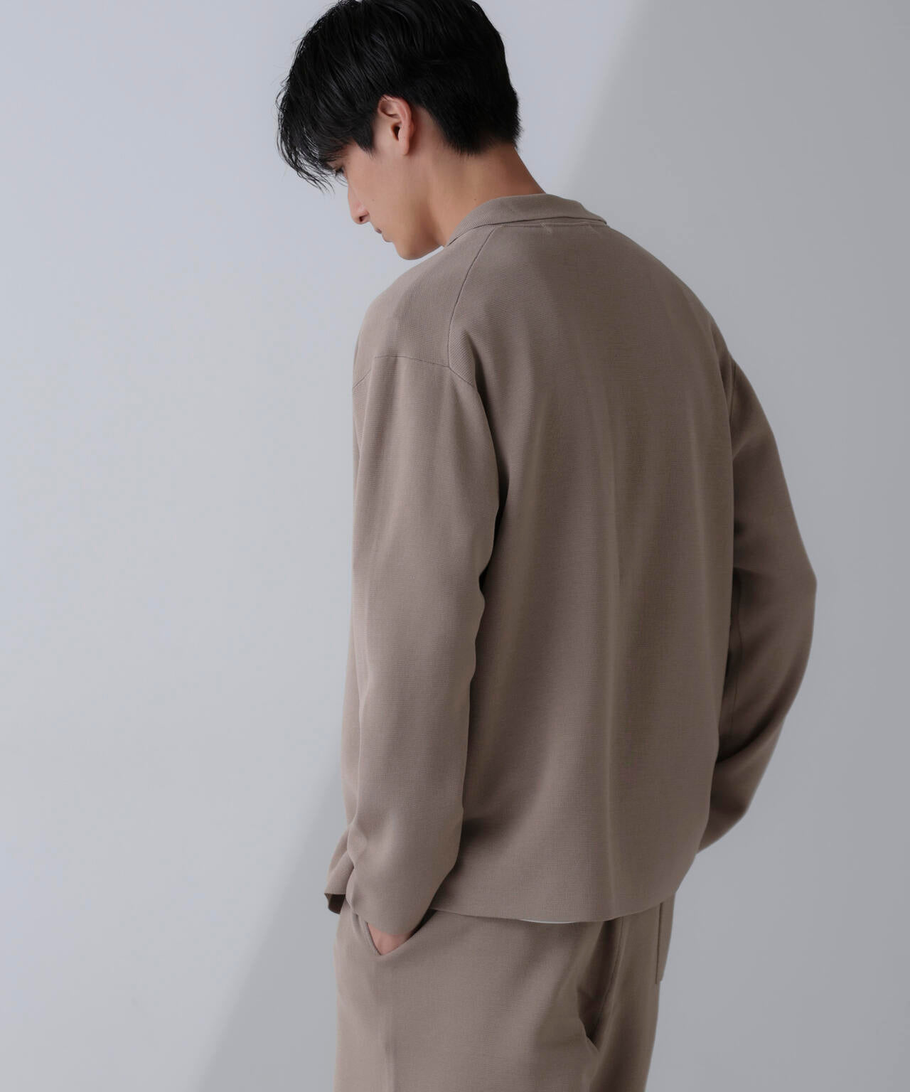 14ゲージミラノリブニット ボタンレスジャケット(手洗い可能)