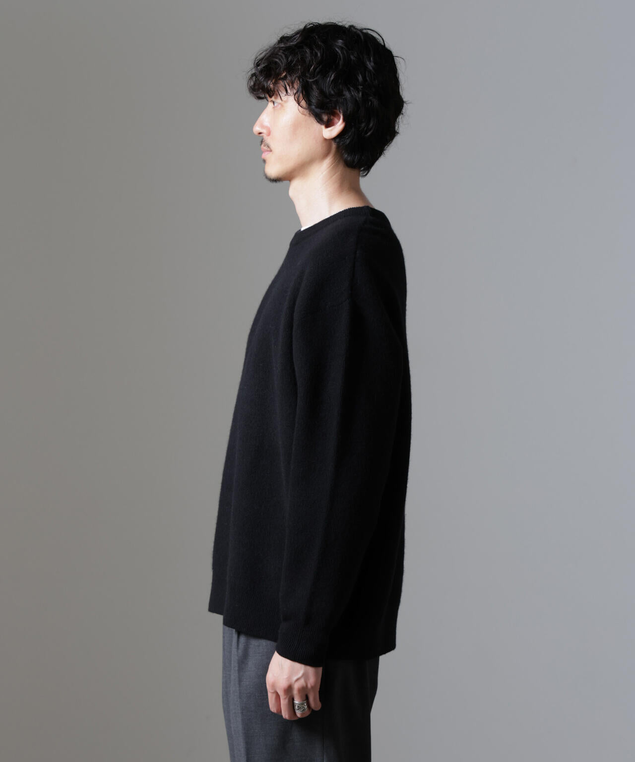 AQUA ウールカシミヤクルーネックプルオーバー