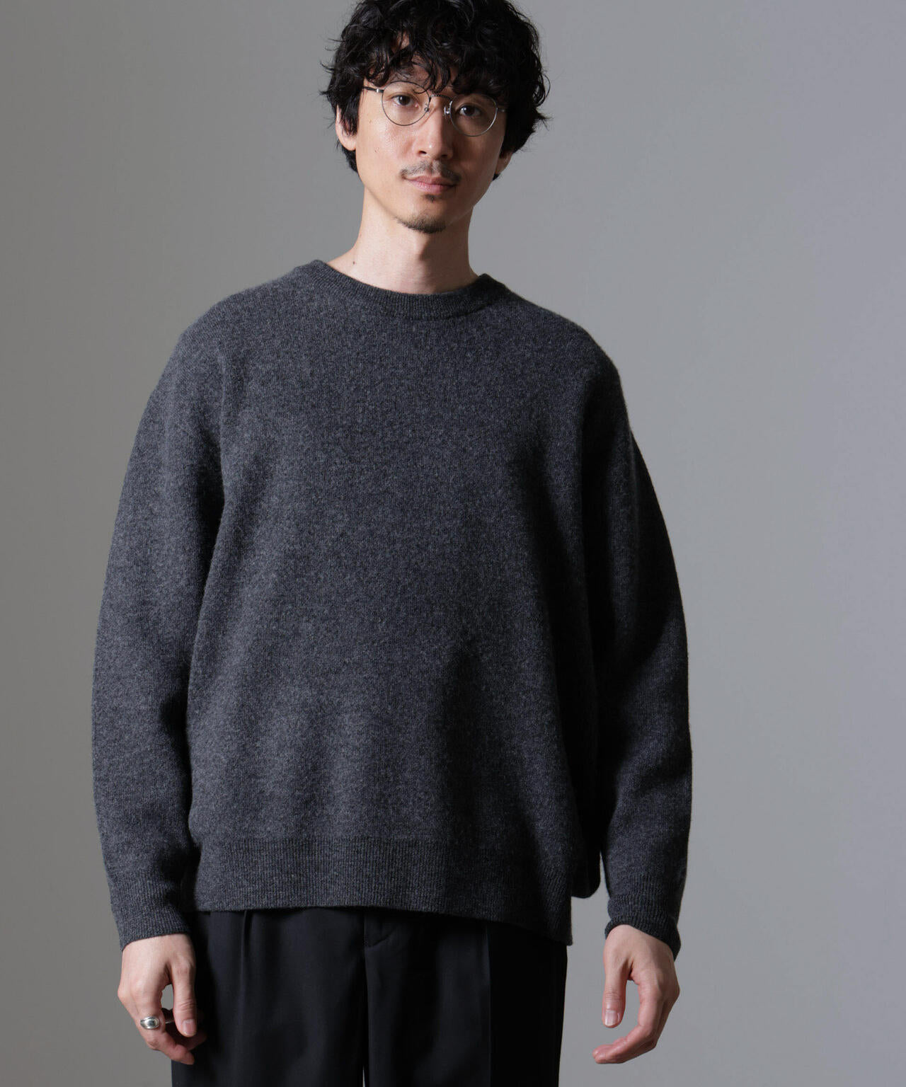 AQUA ウールカシミヤクルーネックプルオーバー