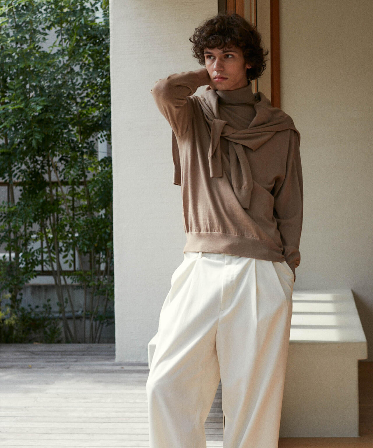 「毛玉レスニット」 ファインゲージタートルネック