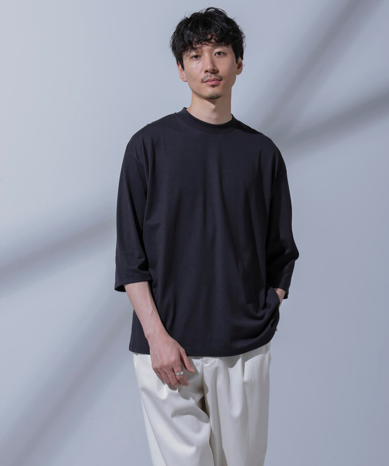 Anti Soaked(R) 汗染み防止 クルーネックワイドTシャツ七分袖