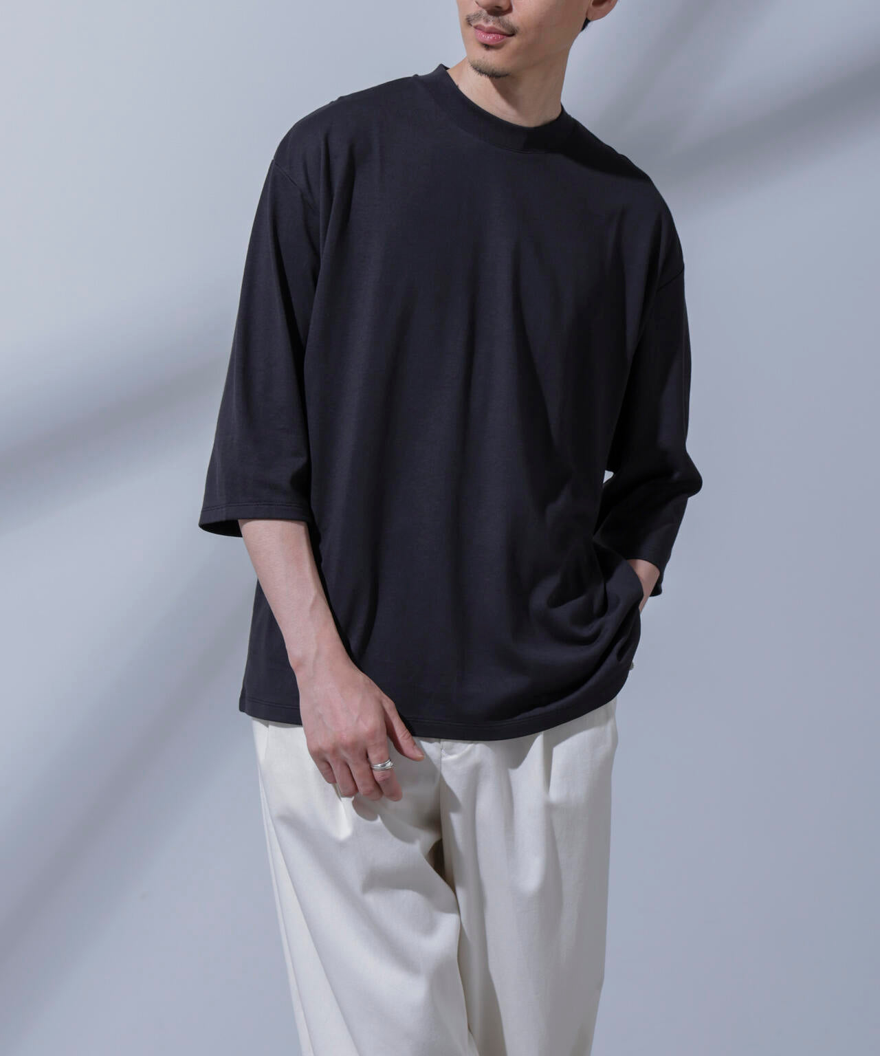 Anti Soaked(R) 汗染み防止 クルーネックワイドTシャツ七分袖