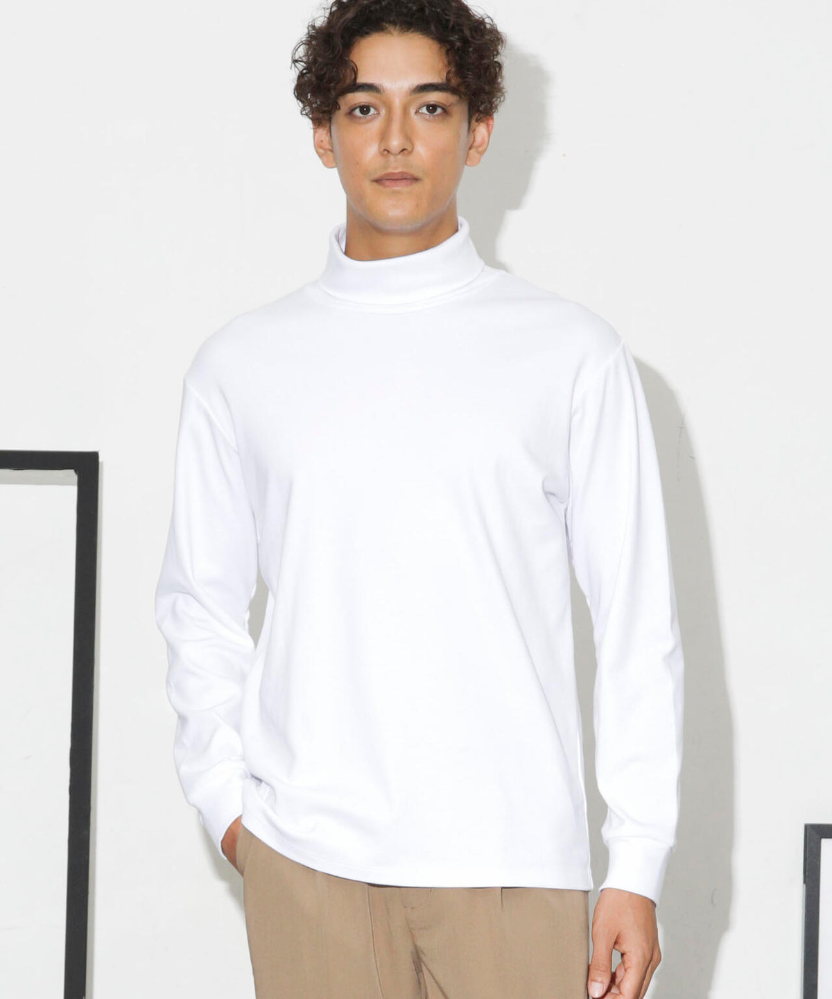 Anti Soaked(R) 汗染み防止 スムースタートルネックTシャツ 長袖
