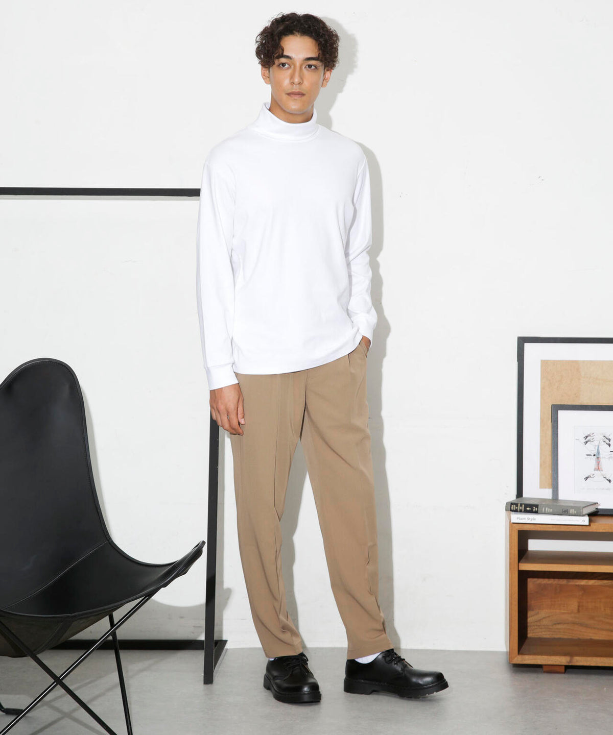 Anti Soaked(R) 汗染み防止 スムースタートルネックTシャツ 長袖