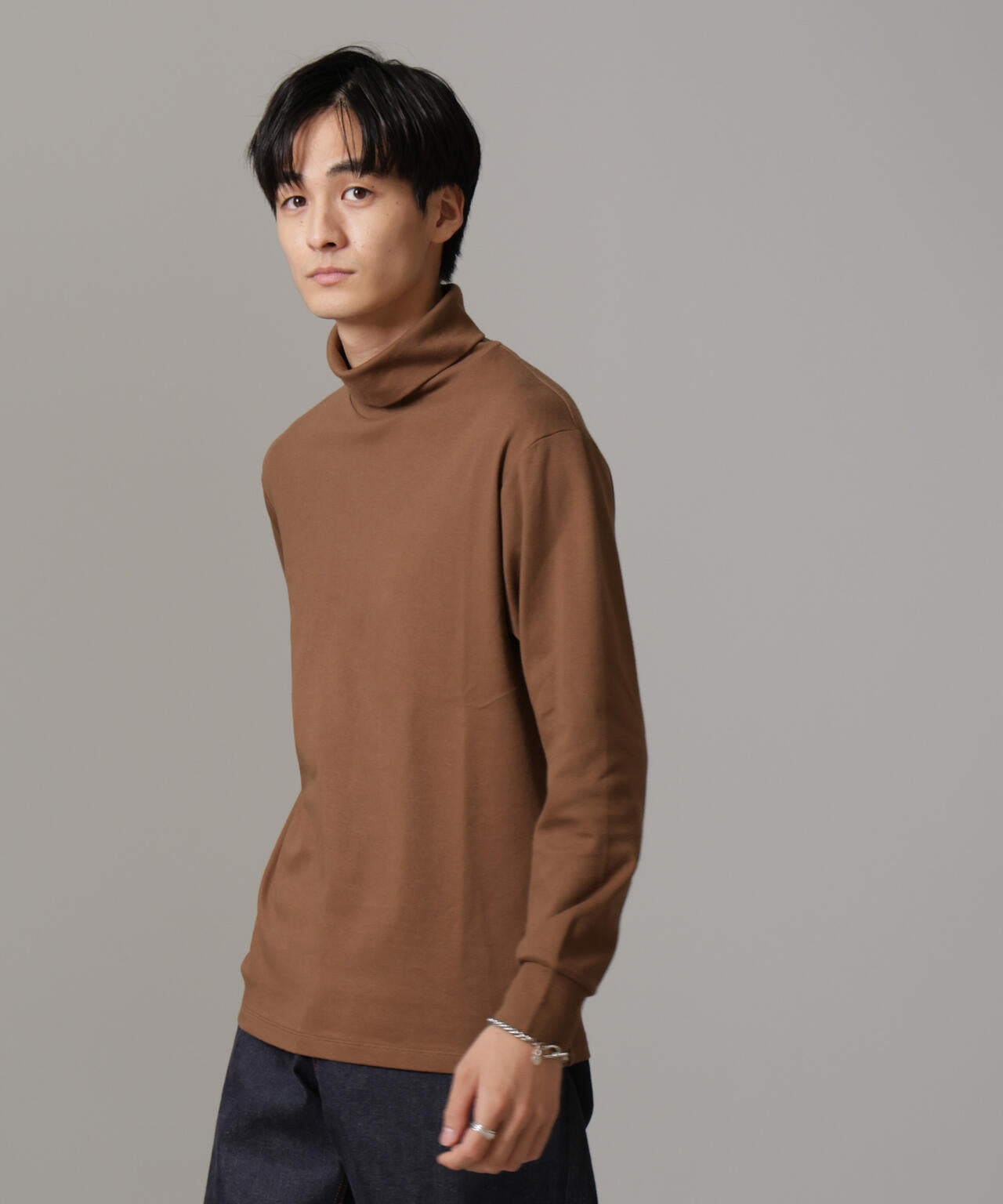 Anti Soaked(R) 汗染み防止 スムースタートルネックTシャツ 長袖