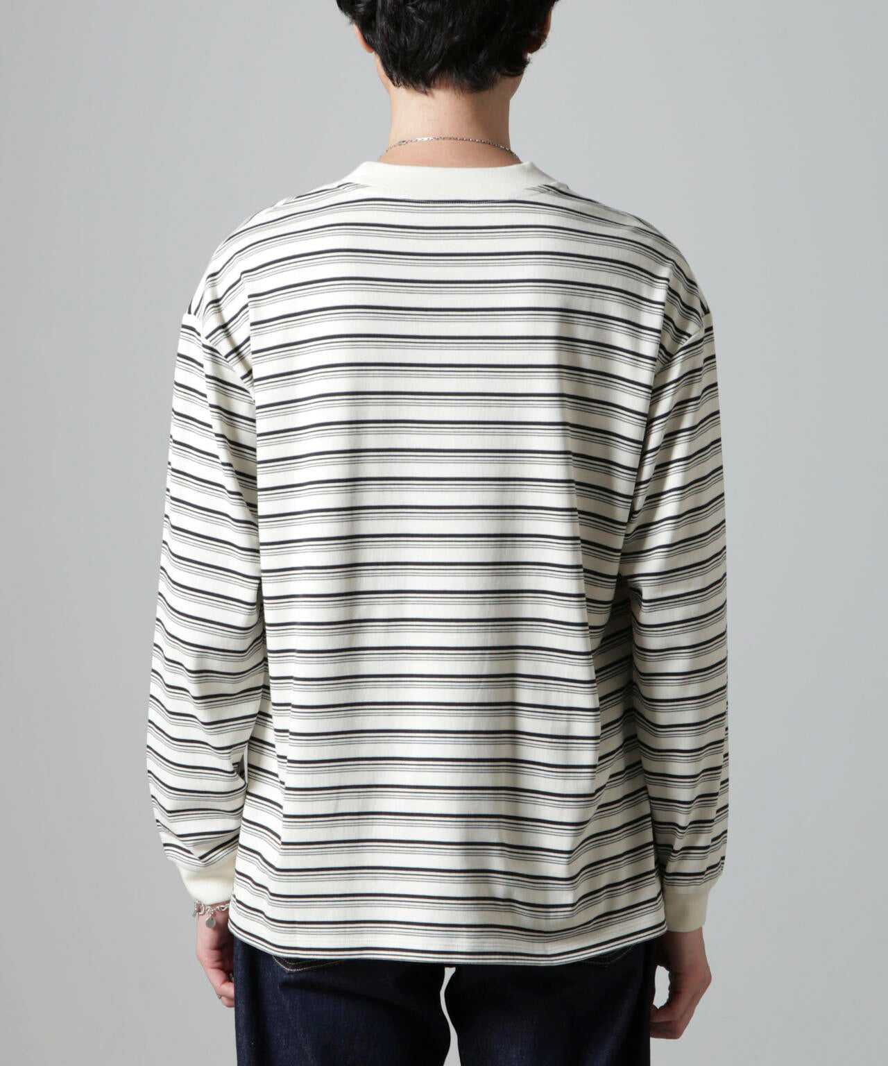 Anti Soaked(R) ランダムボーダークルーネックTシャツ 長袖