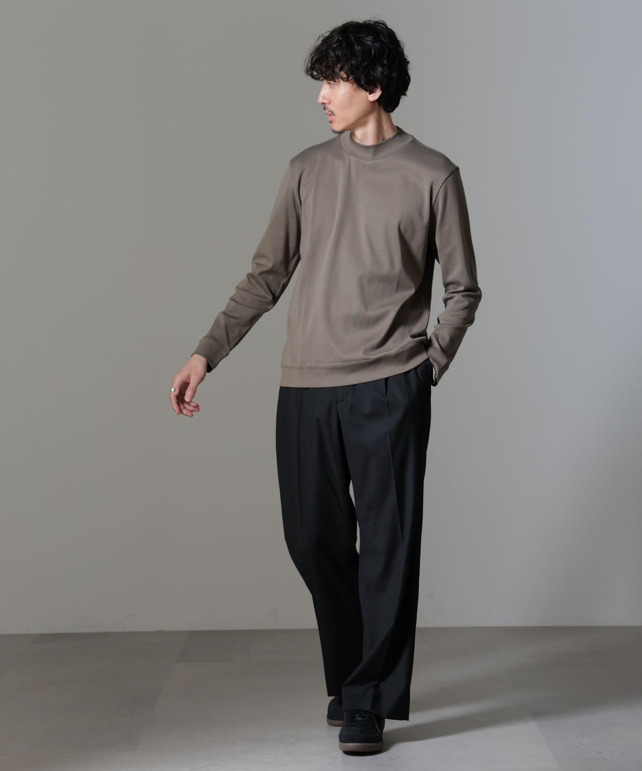 「FORMAL JERSEY」モックネックカットソー長袖