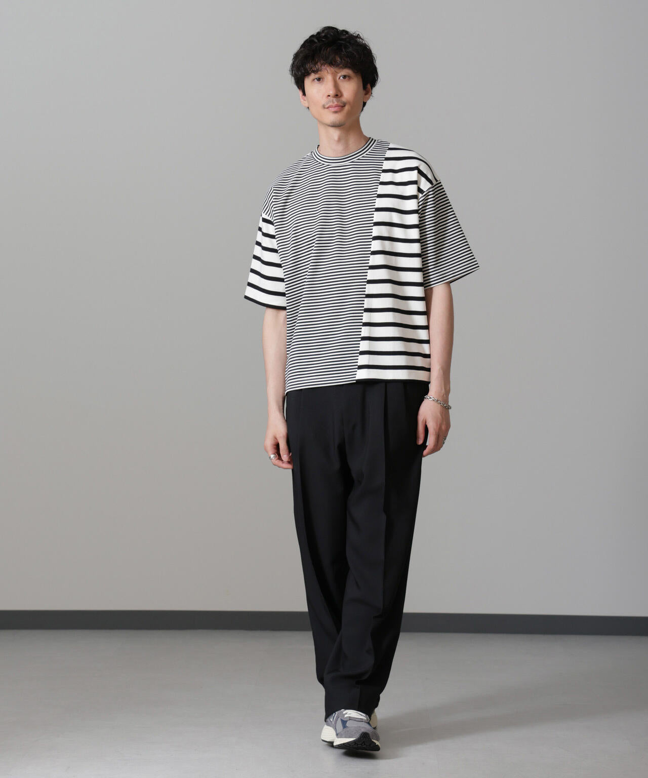 ボーダー切替Tシャツ