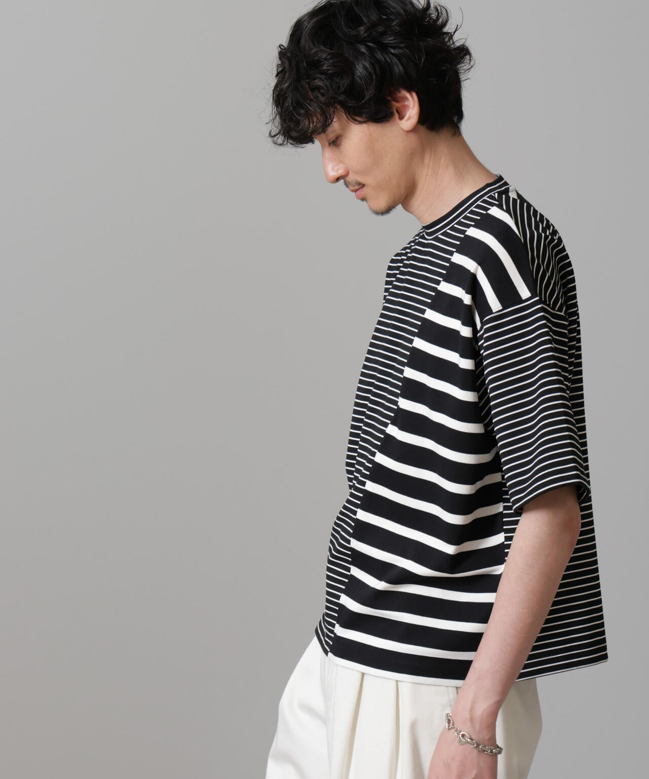 ボーダー切替Tシャツ
