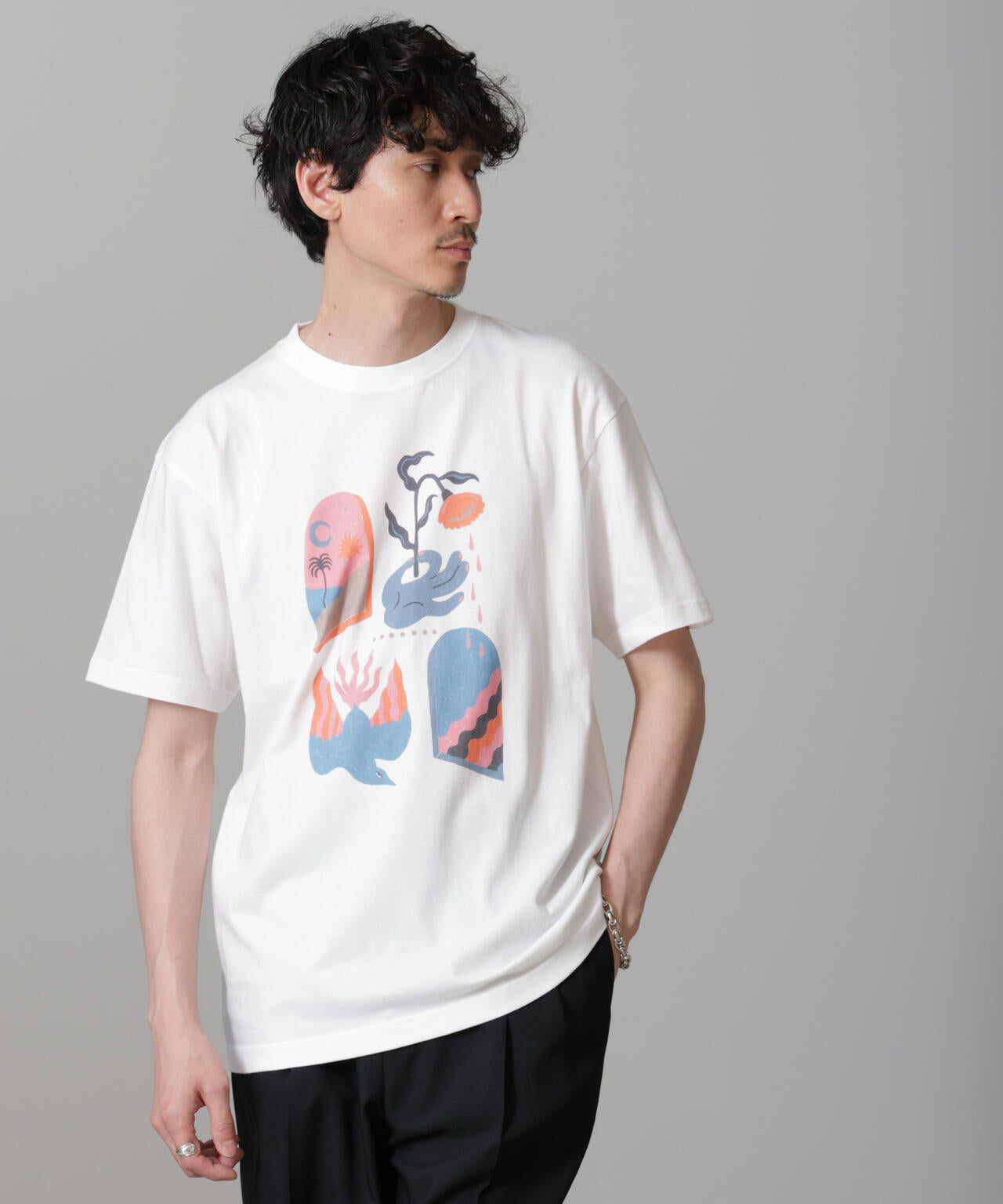 「Toyameg」modern academic FLOWER Tシャツ