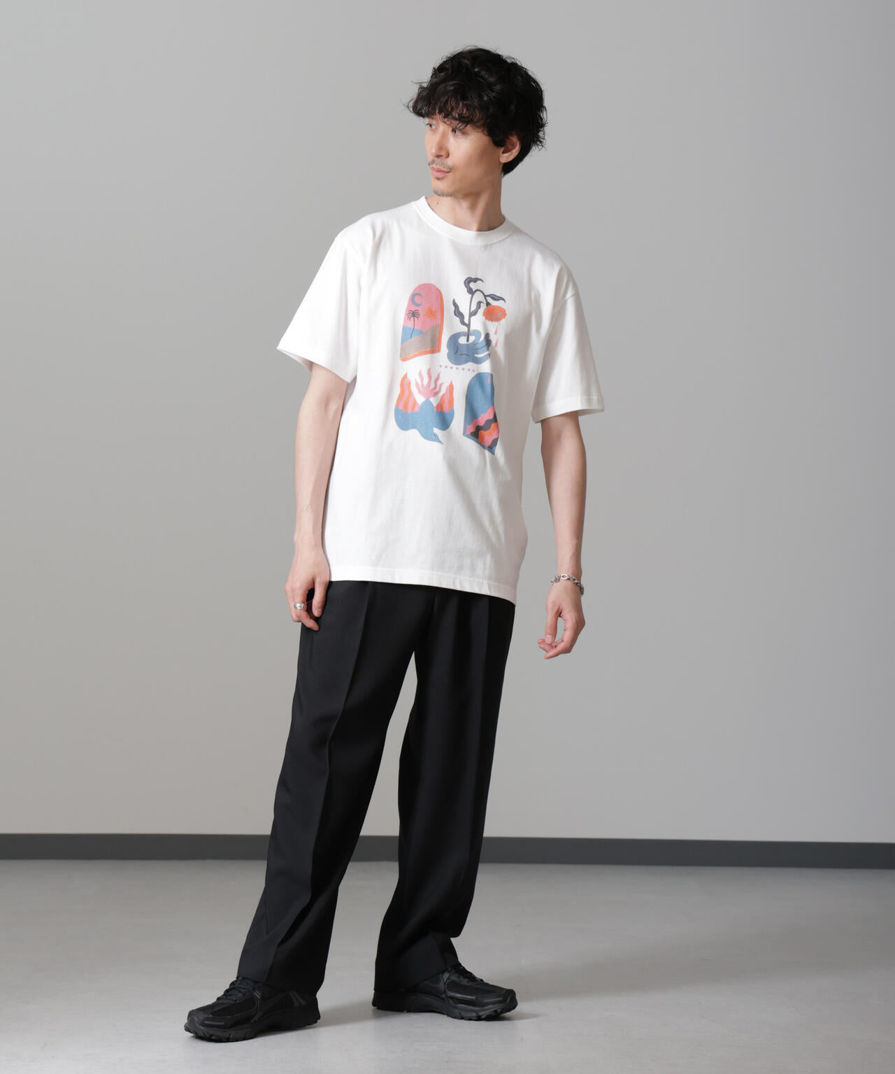 「Toyameg」modern academic FLOWER Tシャツ