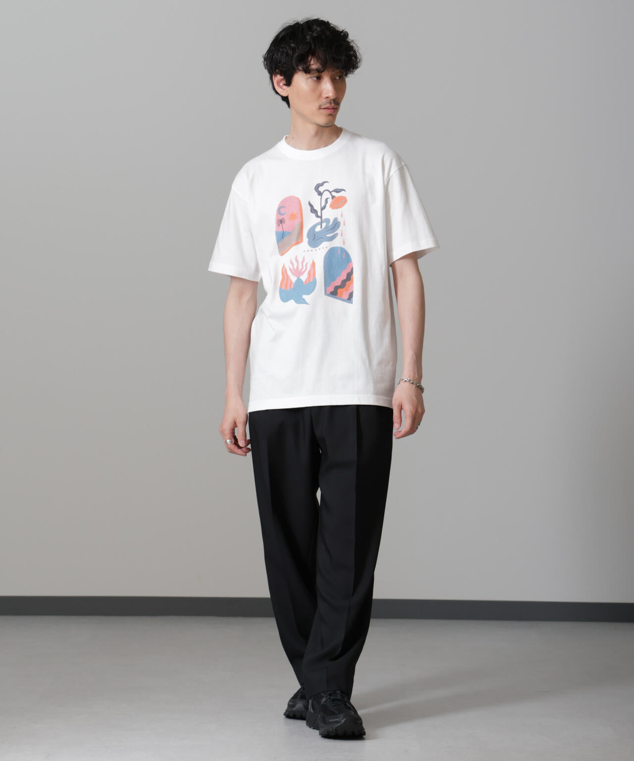 「Toyameg」modern academic FLOWER Tシャツ