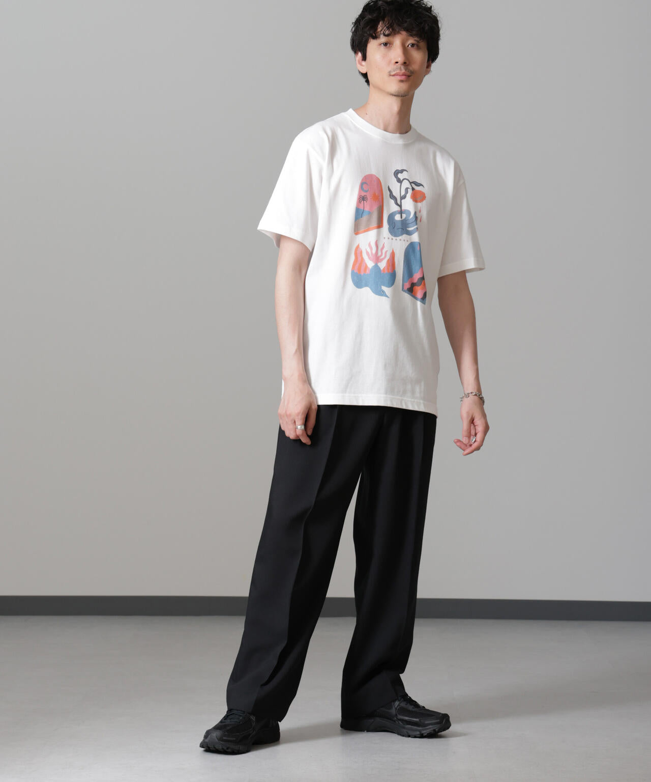 「Toyameg」modern academic FLOWER Tシャツ