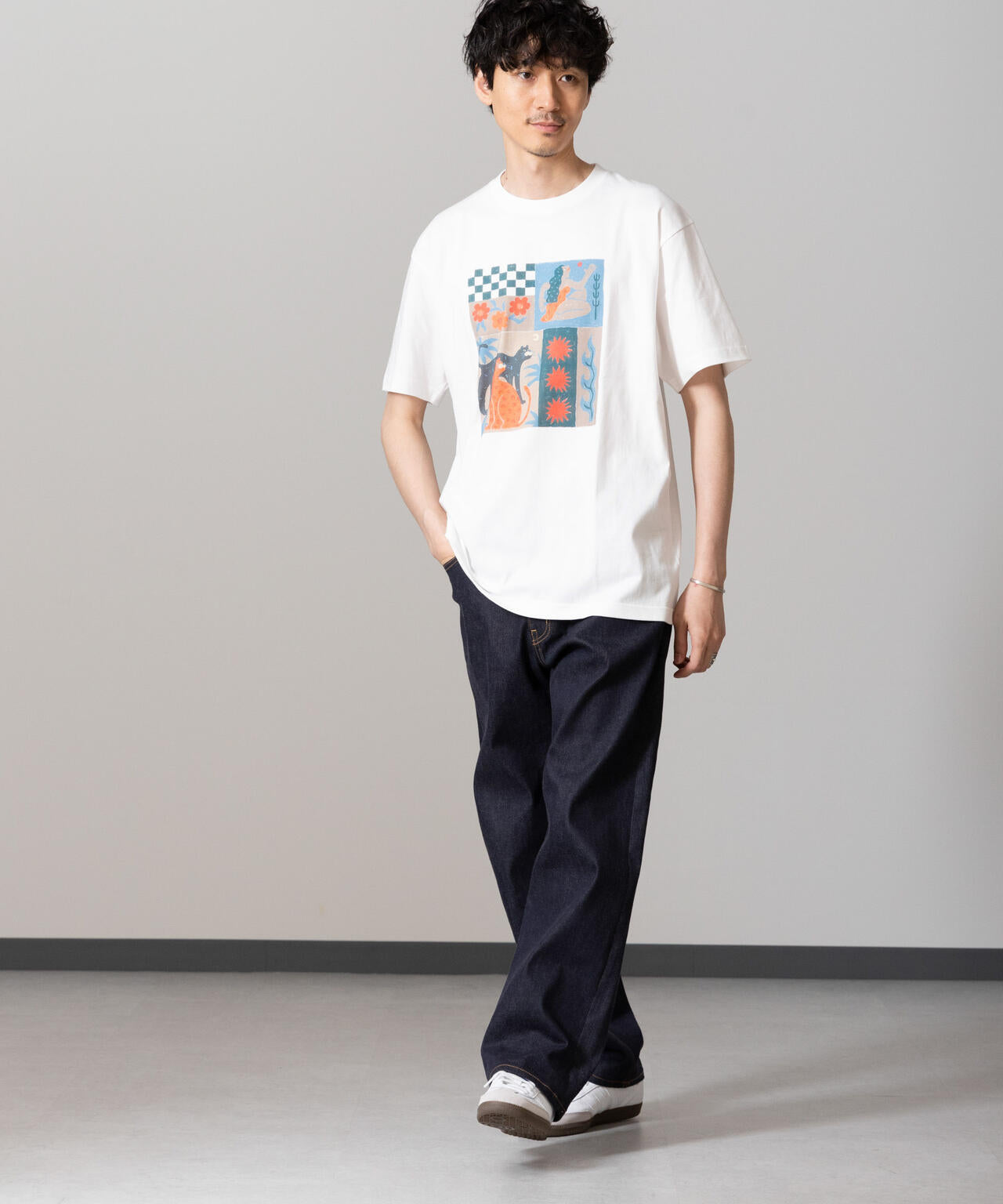 「Toyameg」modern academic TILE Tシャツ