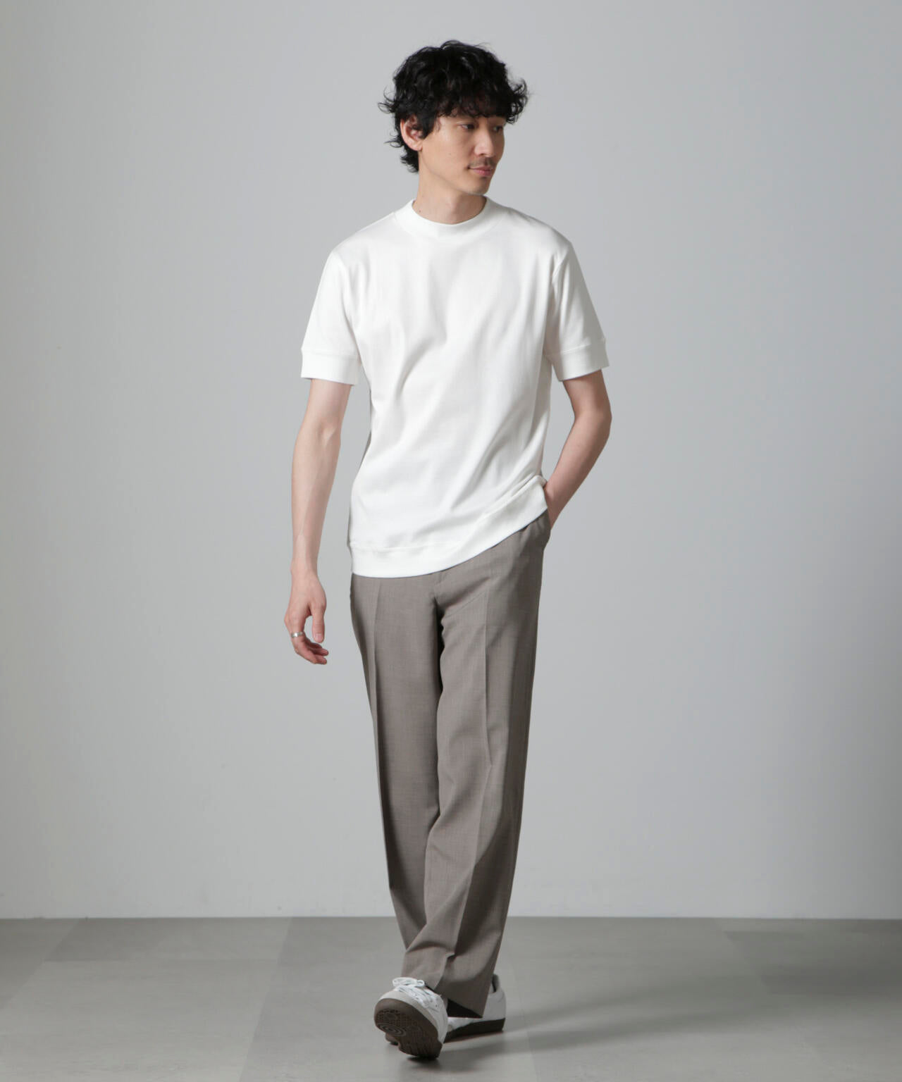 「FORMAL JERSEY」モックネックカットソー半袖