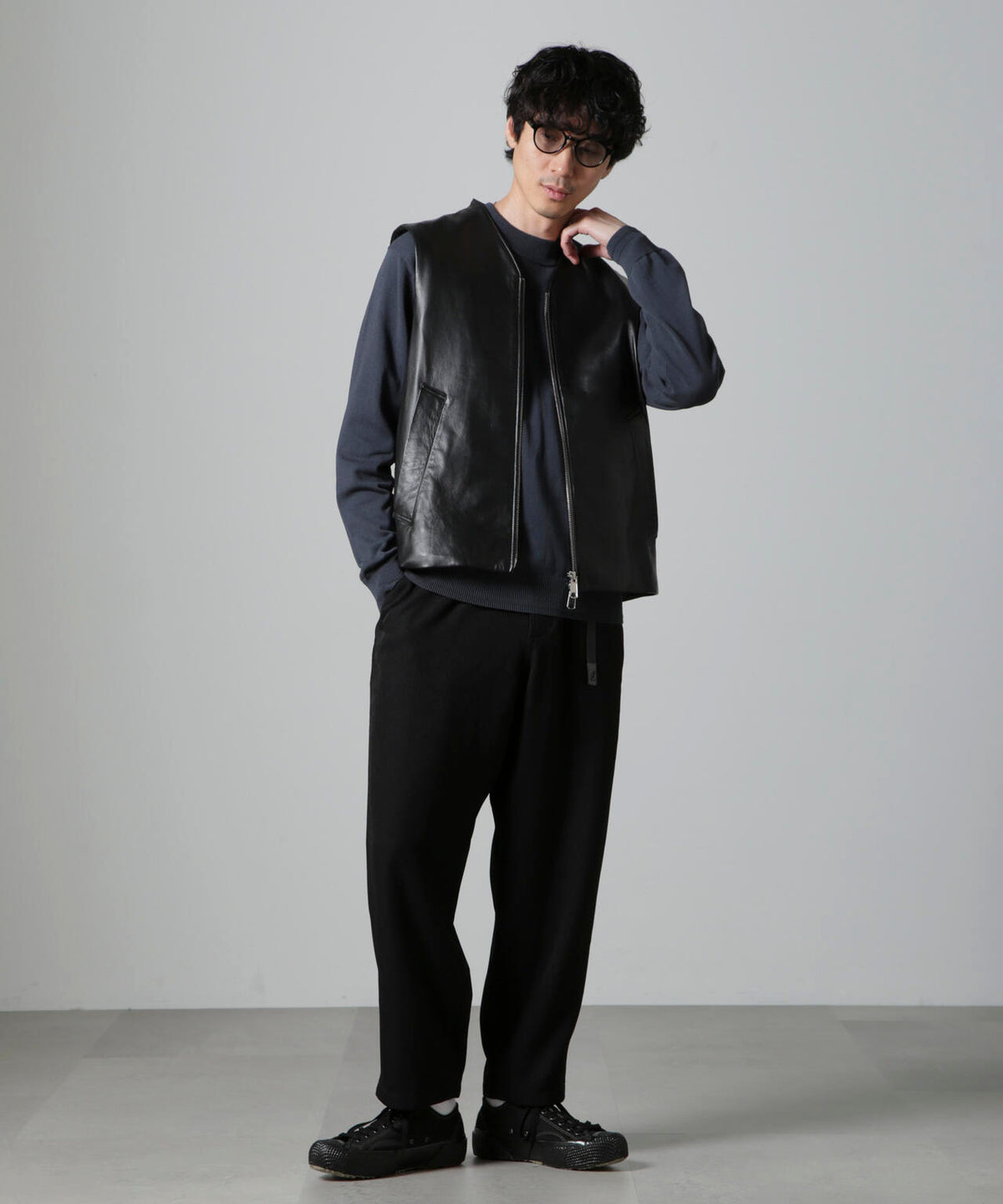 Lamb nappa ジップレザージレ
