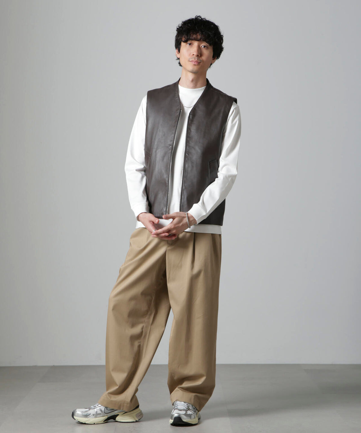 Lamb nappa ジップレザージレ