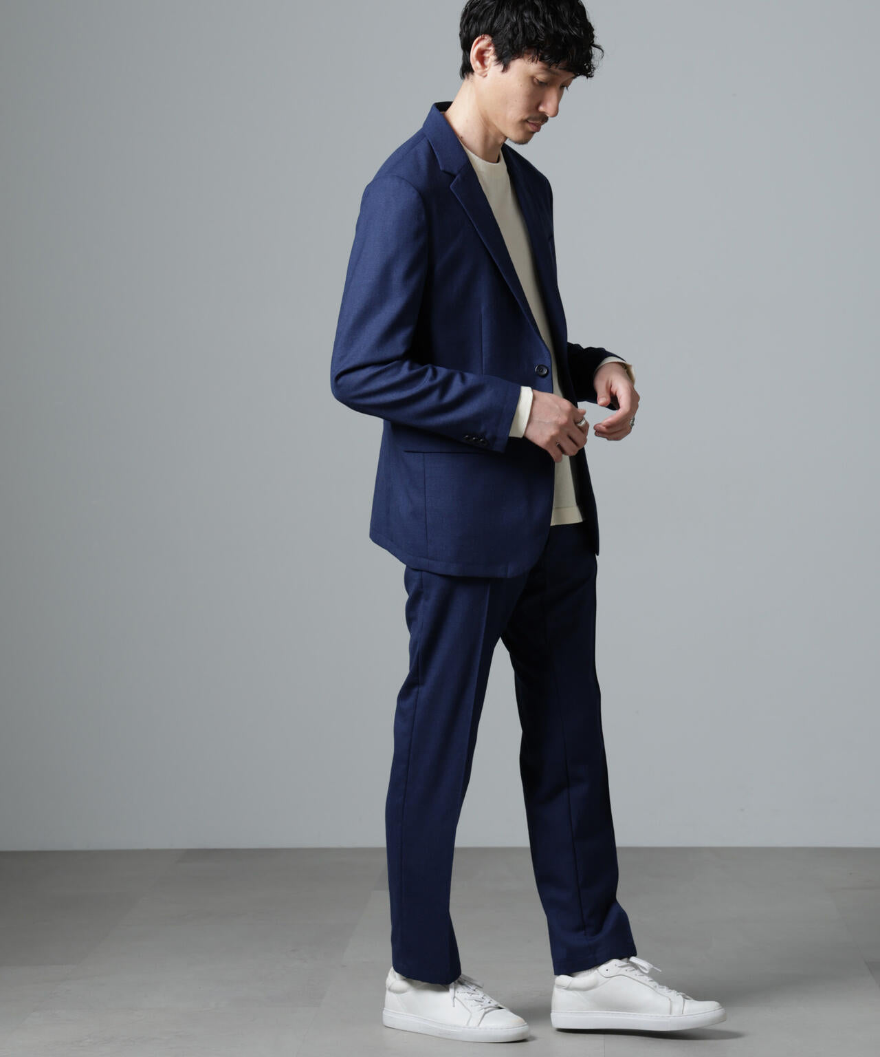 「N TROUSERS PREMIUM」RENURウール混洗えるサキソニーパンツ(セットアップ可)