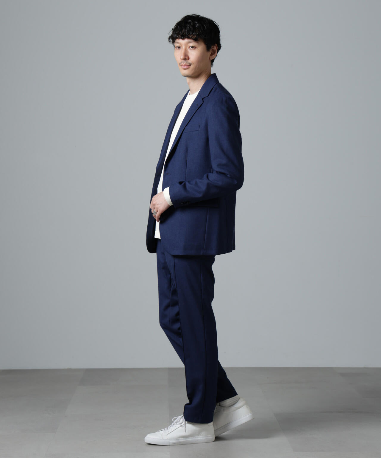 「N TROUSERS PREMIUM」RENURウール混洗えるサキソニーパンツ(セットアップ可)
