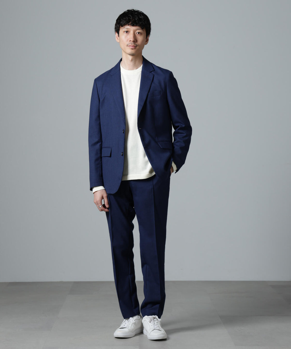 「N TROUSERS PREMIUM」RENURウール混洗えるサキソニーパンツ(セットアップ可)