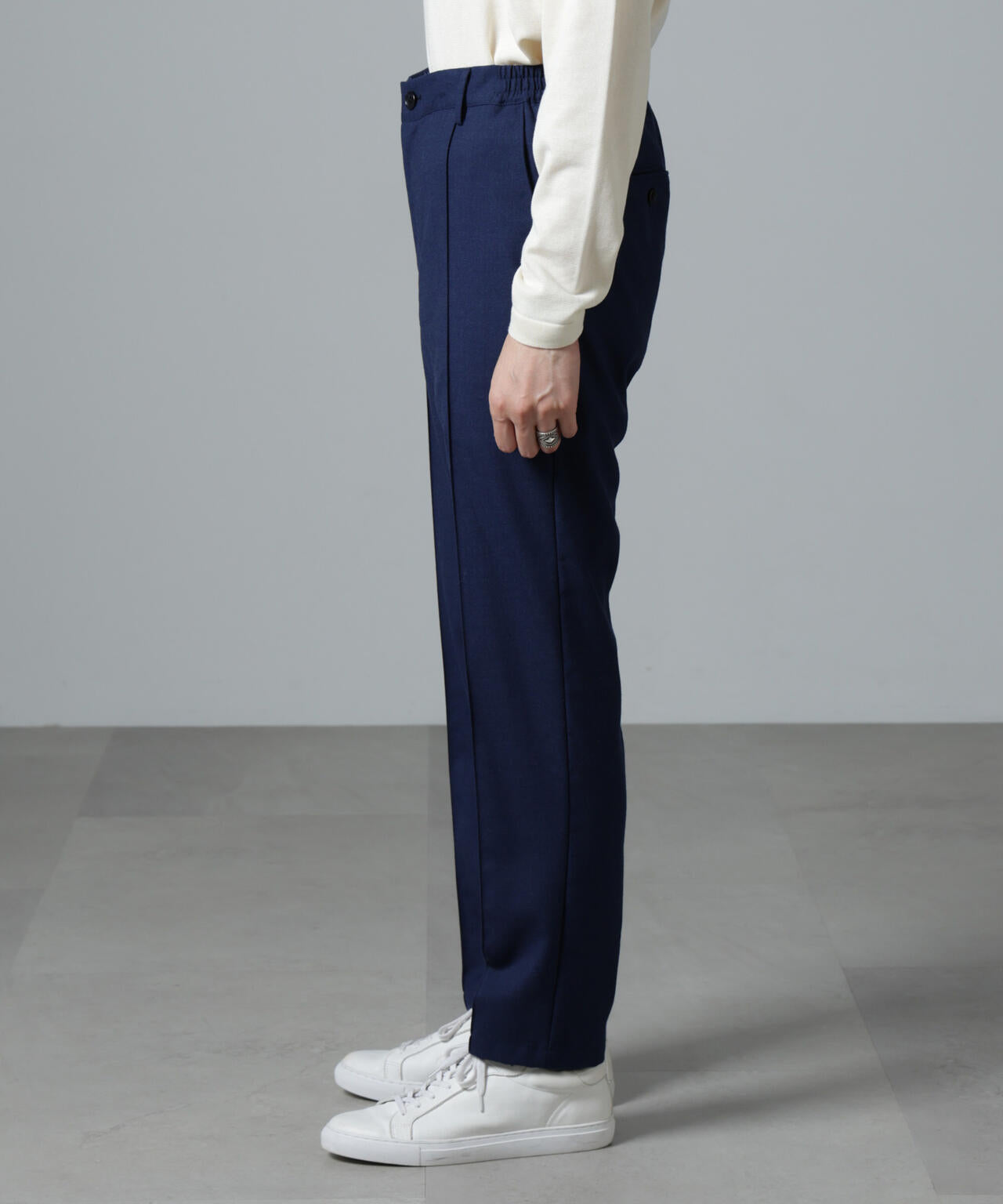 「N TROUSERS PREMIUM」RENURウール混洗えるサキソニーパンツ(セットアップ可)