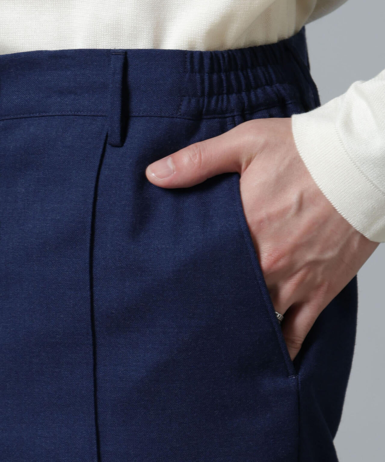 「N TROUSERS PREMIUM」RENURウール混洗えるサキソニーパンツ(セットアップ可)