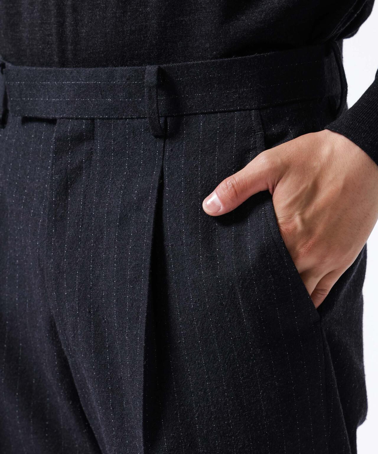 「ASSEMBLANC」クリースワイドパンツ(セットアップ可)