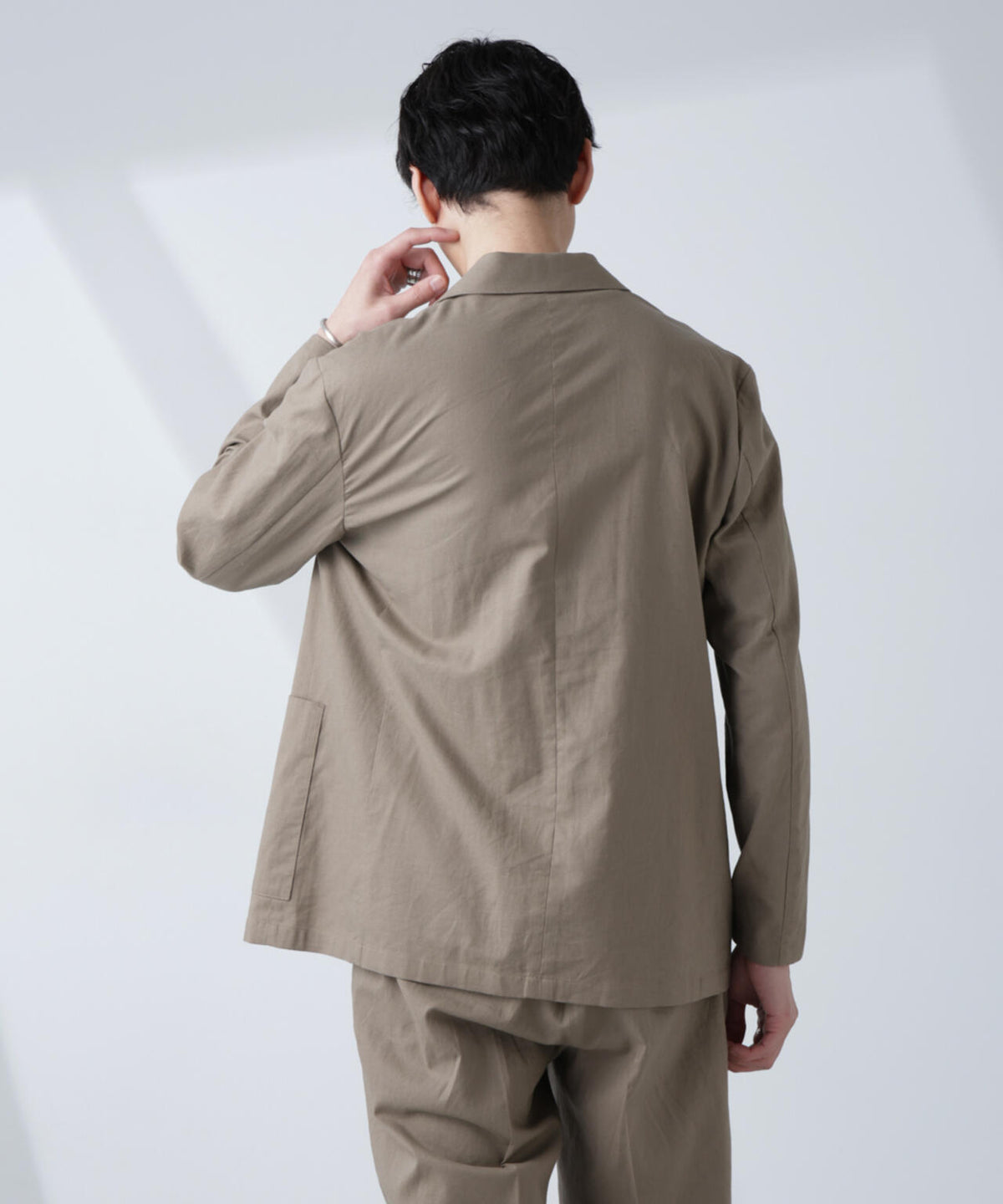 「BELGIUM LINEN FABRICS」リネンコットンダブルジャケット(セットアップ可)