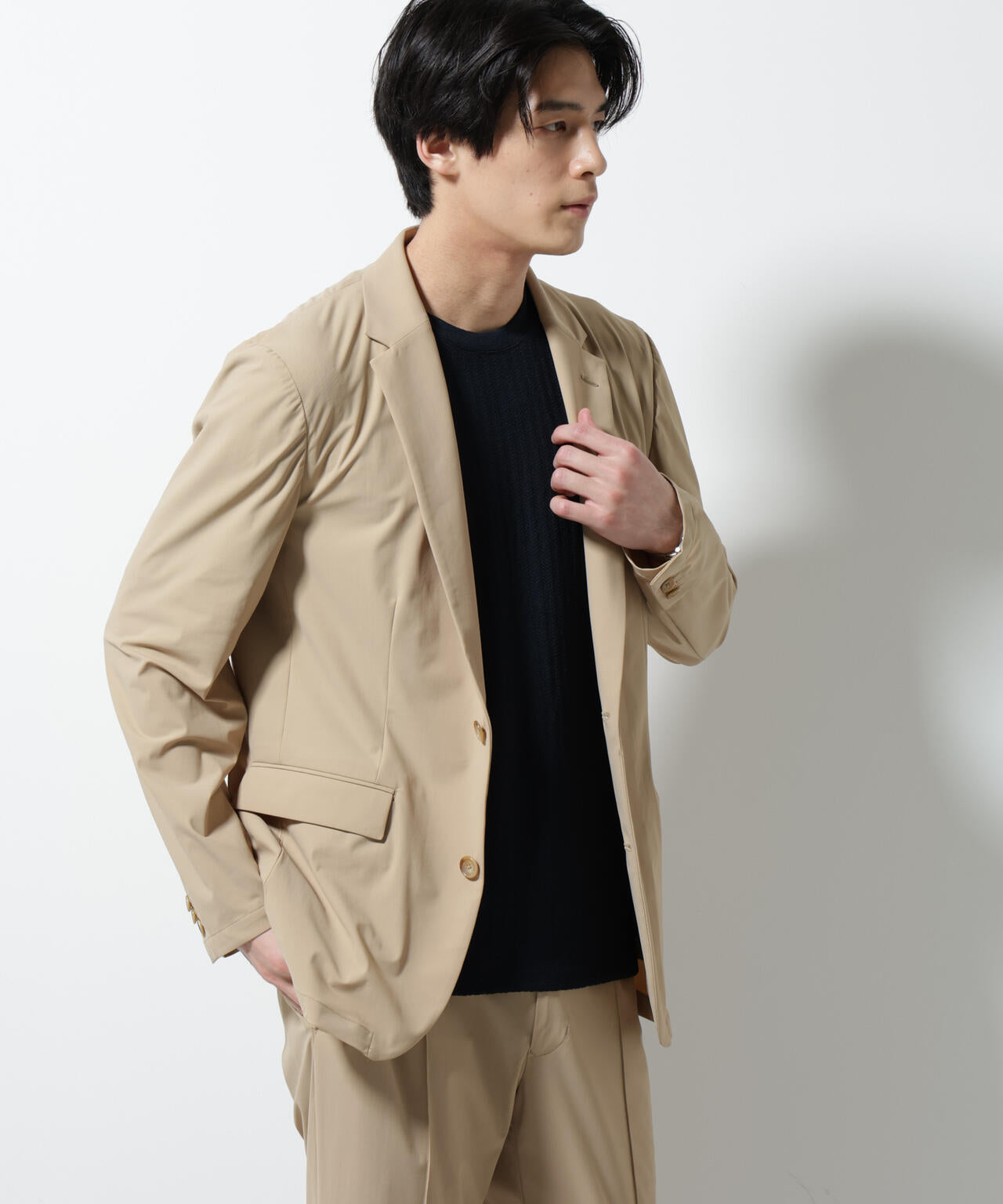 「N JACKET PREMIUM」クールタッチ4WAYストレッチジャケット撥水(セットアップ可)