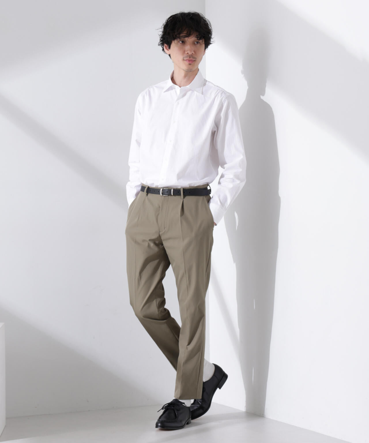 「N shirt」Anti Soaked(R) 汗染み防止セミワイドカラーシャツ長袖