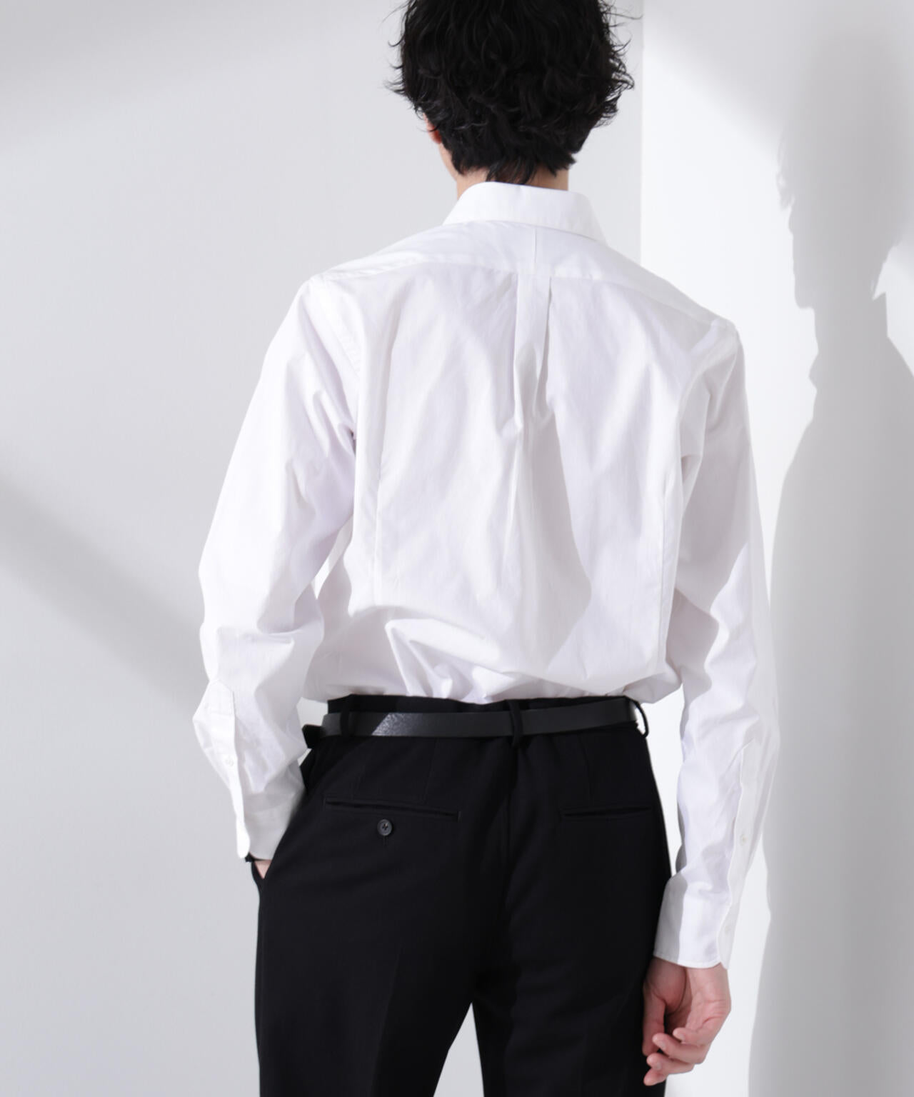 「N shirt」Anti Soaked(R) 汗染み防止ホリゾンタルカラーシャツ長袖