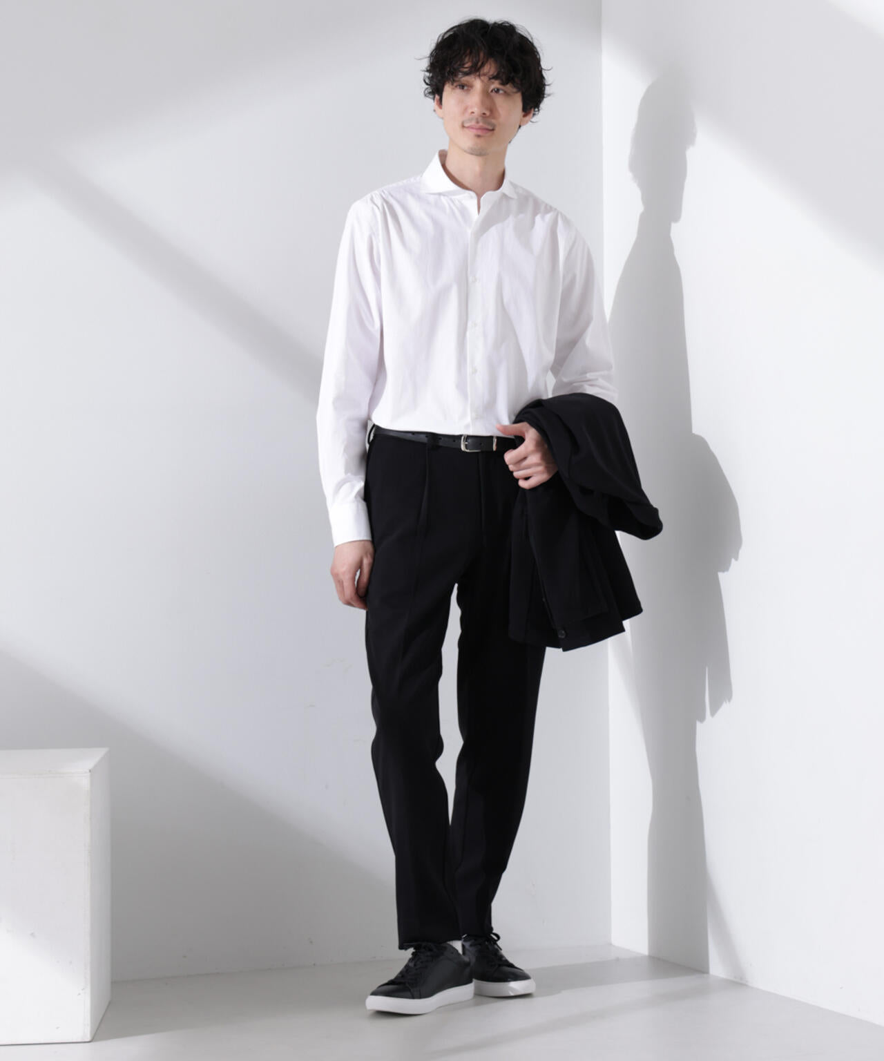 「N shirt」Anti Soaked(R) 汗染み防止ホリゾンタルカラーシャツ長袖