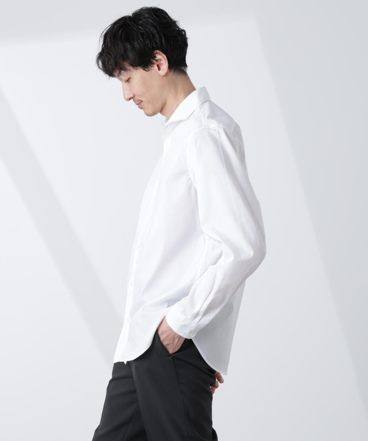 「ICE FLOW LINEN」カッタウェイシャツ 長袖