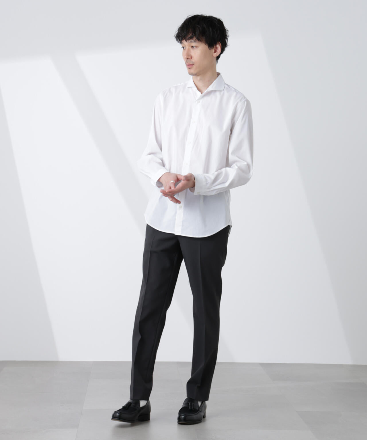 「ICE FLOW LINEN」カッタウェイシャツ 長袖
