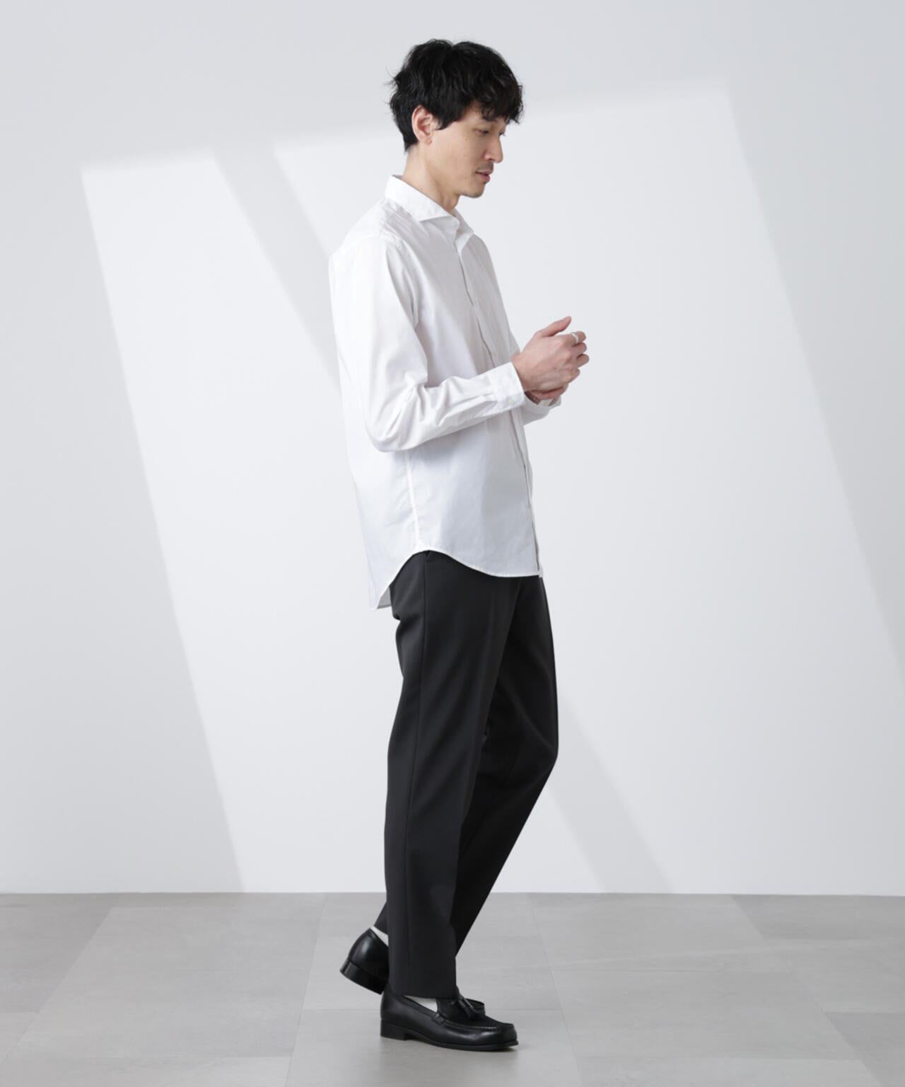 「ICE FLOW LINEN」カッタウェイシャツ 長袖