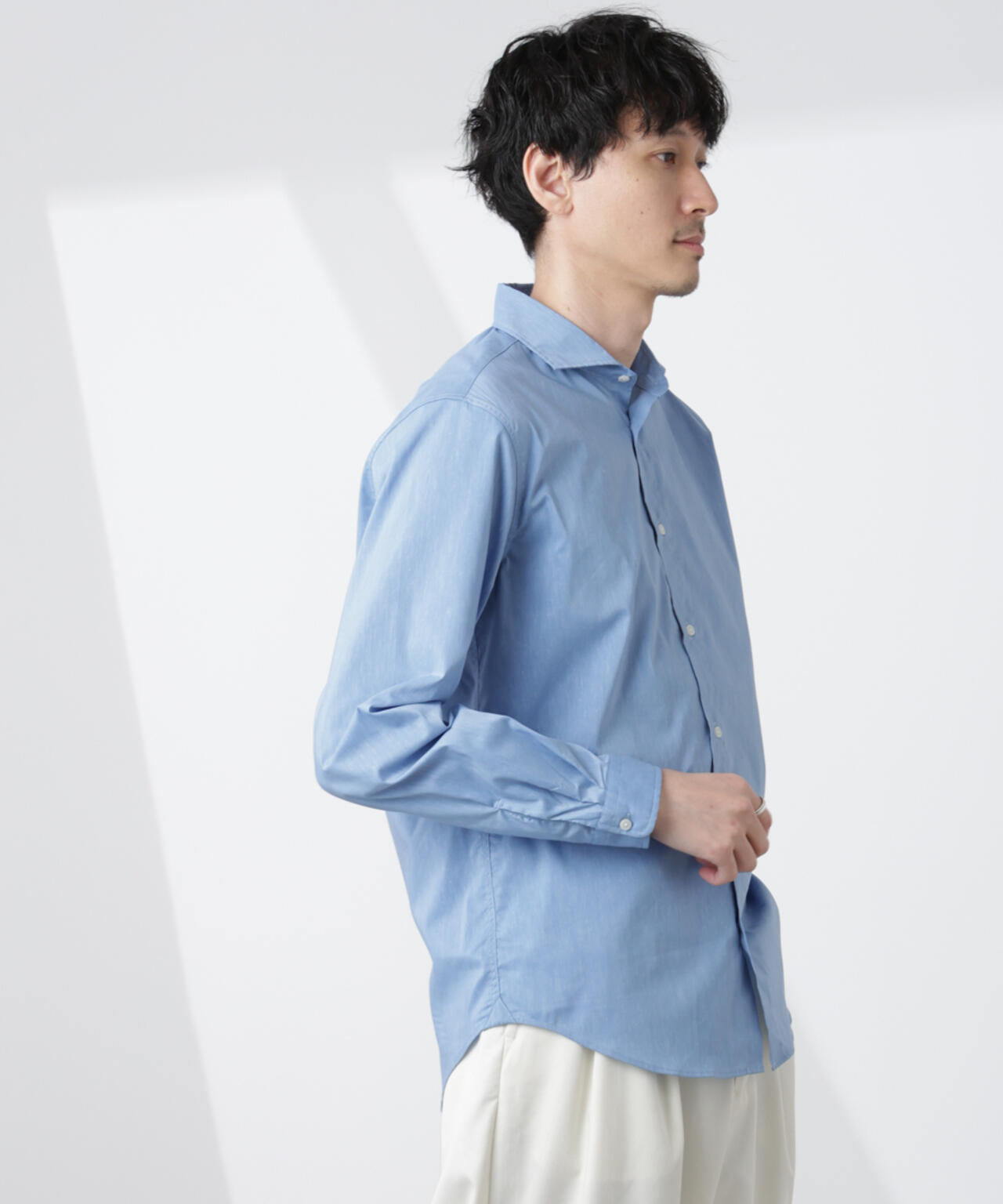 「ICE FLOW LINEN」カッタウェイシャツ 長袖