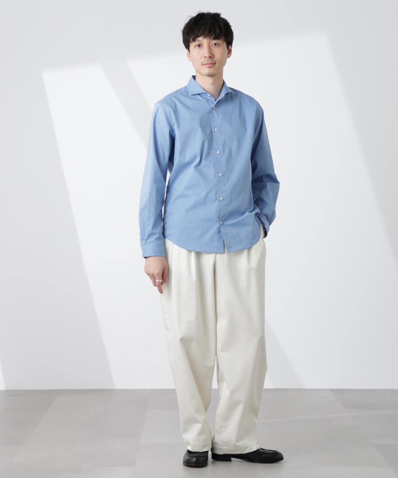 「ICE FLOW LINEN」カッタウェイシャツ 長袖