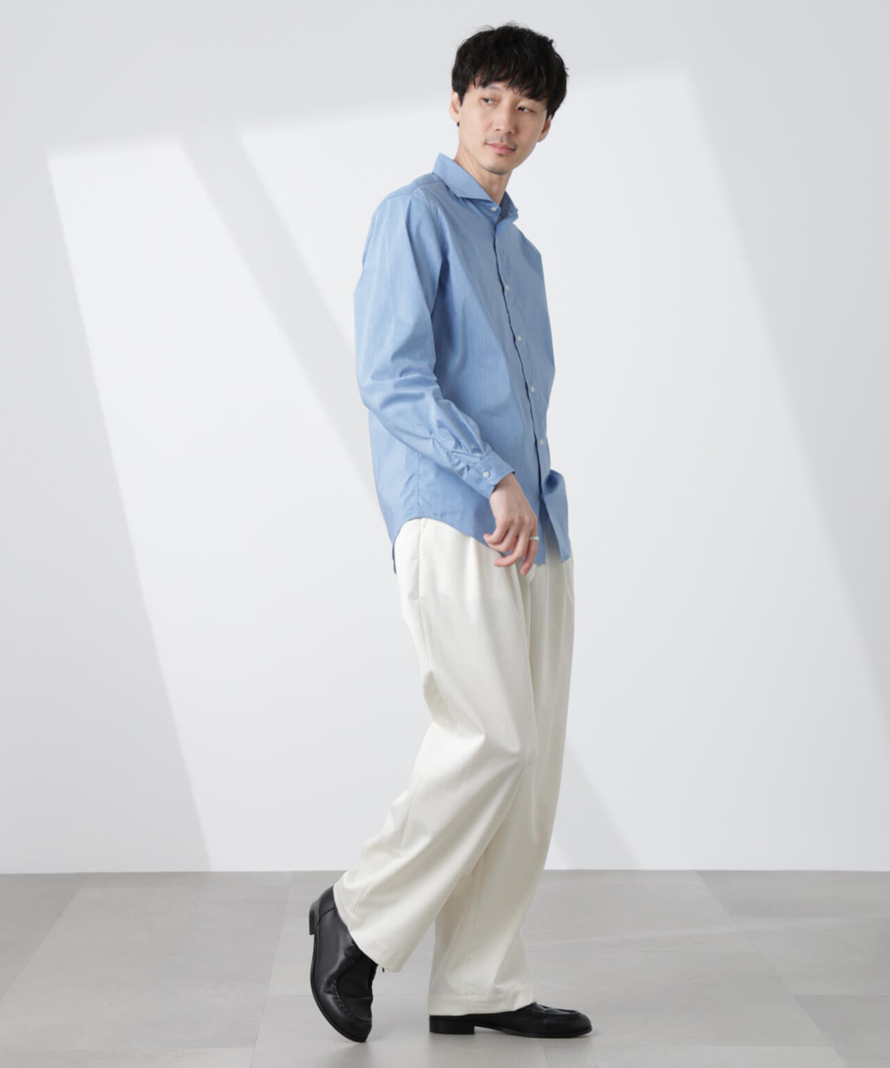 「ICE FLOW LINEN」カッタウェイシャツ 長袖