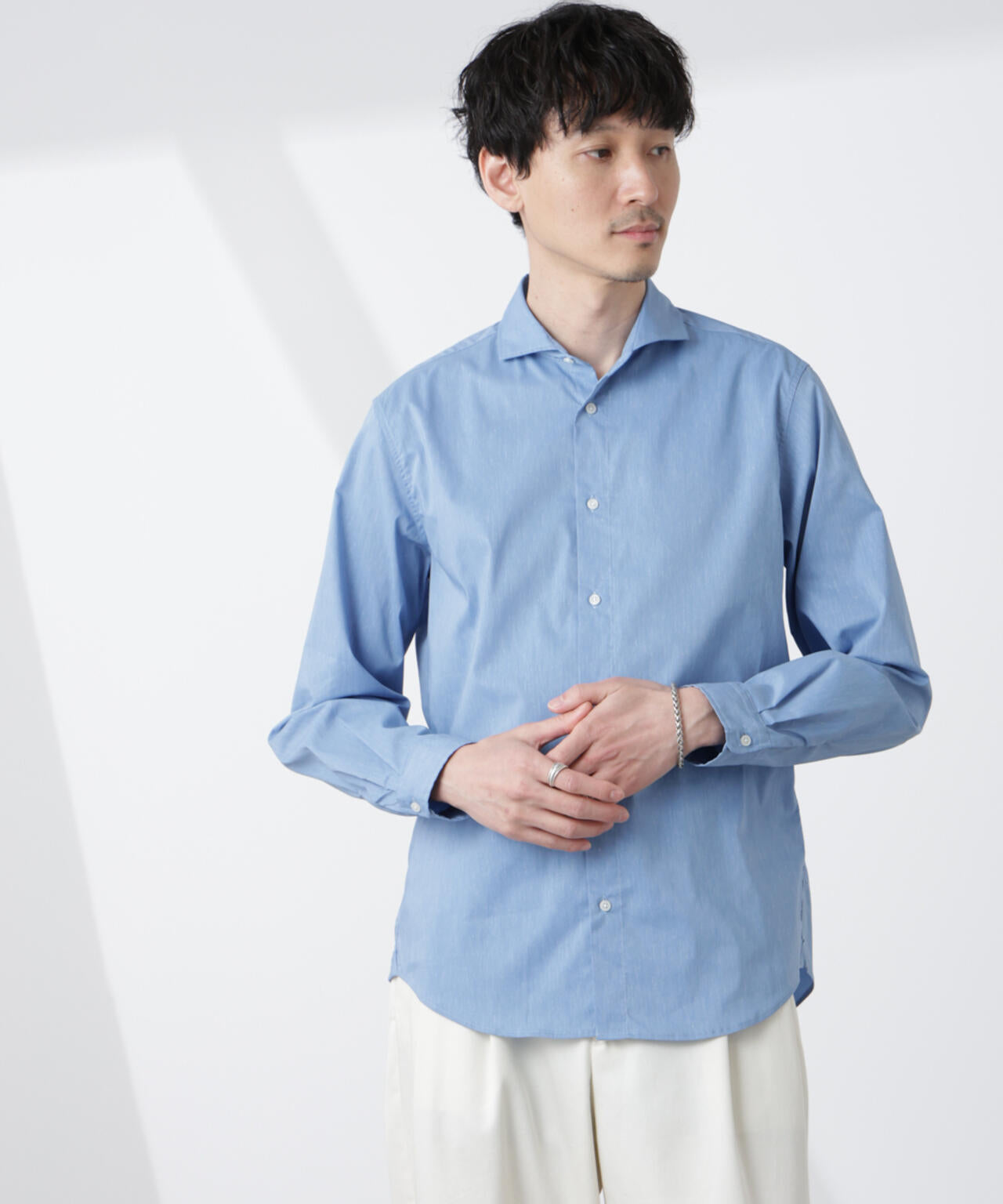 「ICE FLOW LINEN」カッタウェイシャツ 長袖
