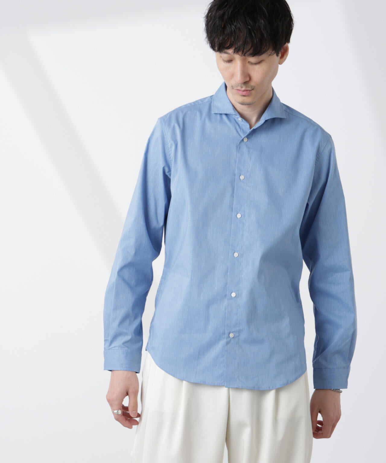 「ICE FLOW LINEN」カッタウェイシャツ 長袖