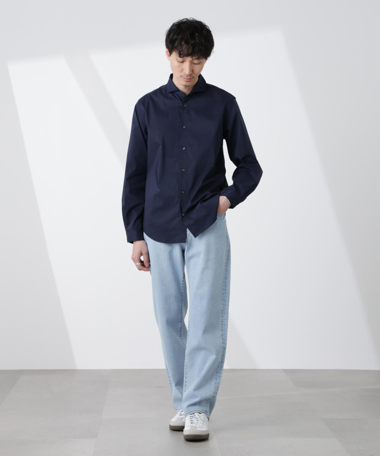 「ICE FLOW LINEN」カッタウェイシャツ 長袖