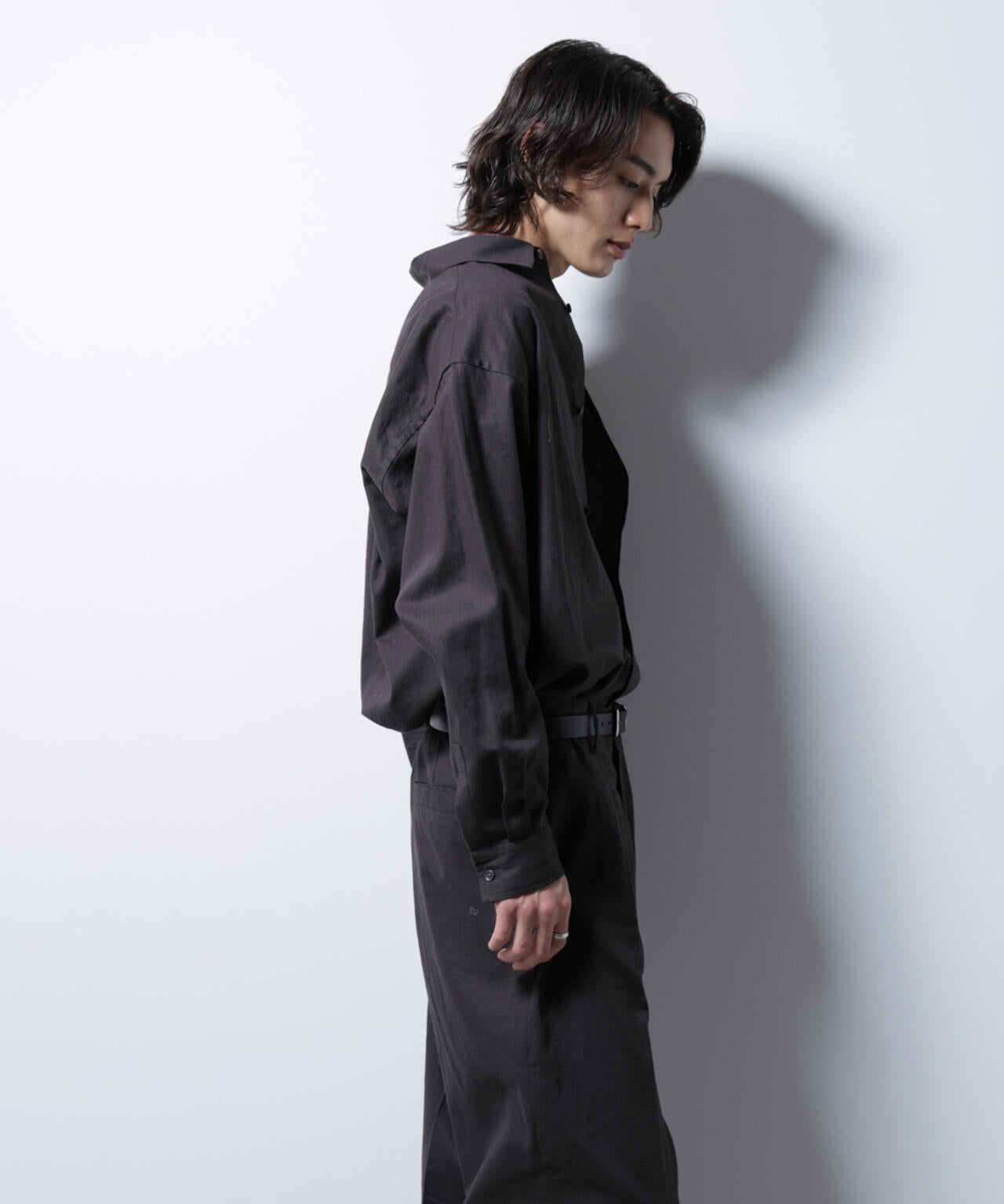 「BELGIUM LINEN FABRICS」リネンコットンレギュラーシャツ