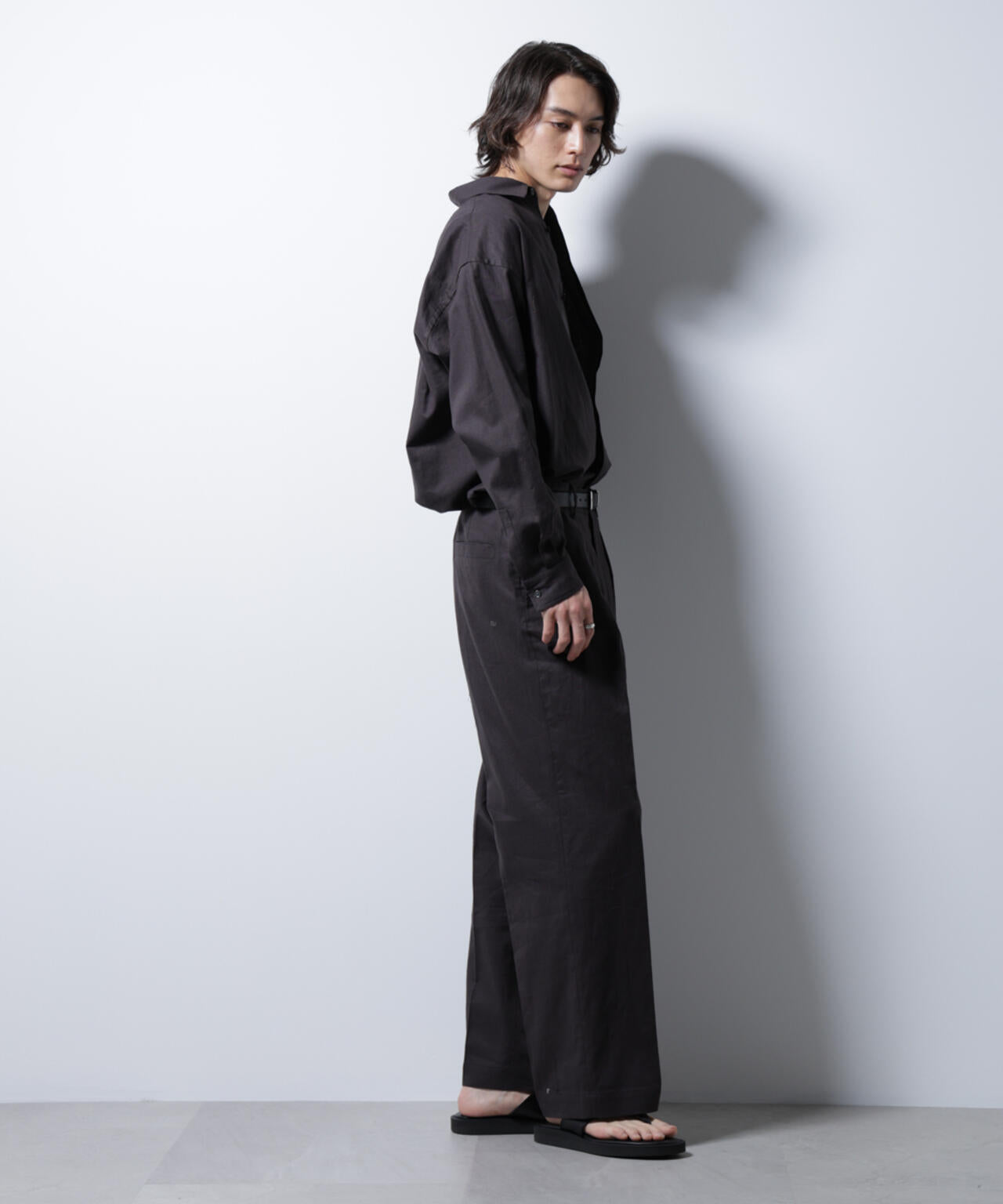 「BELGIUM LINEN FABRICS」リネンコットンレギュラーシャツ
