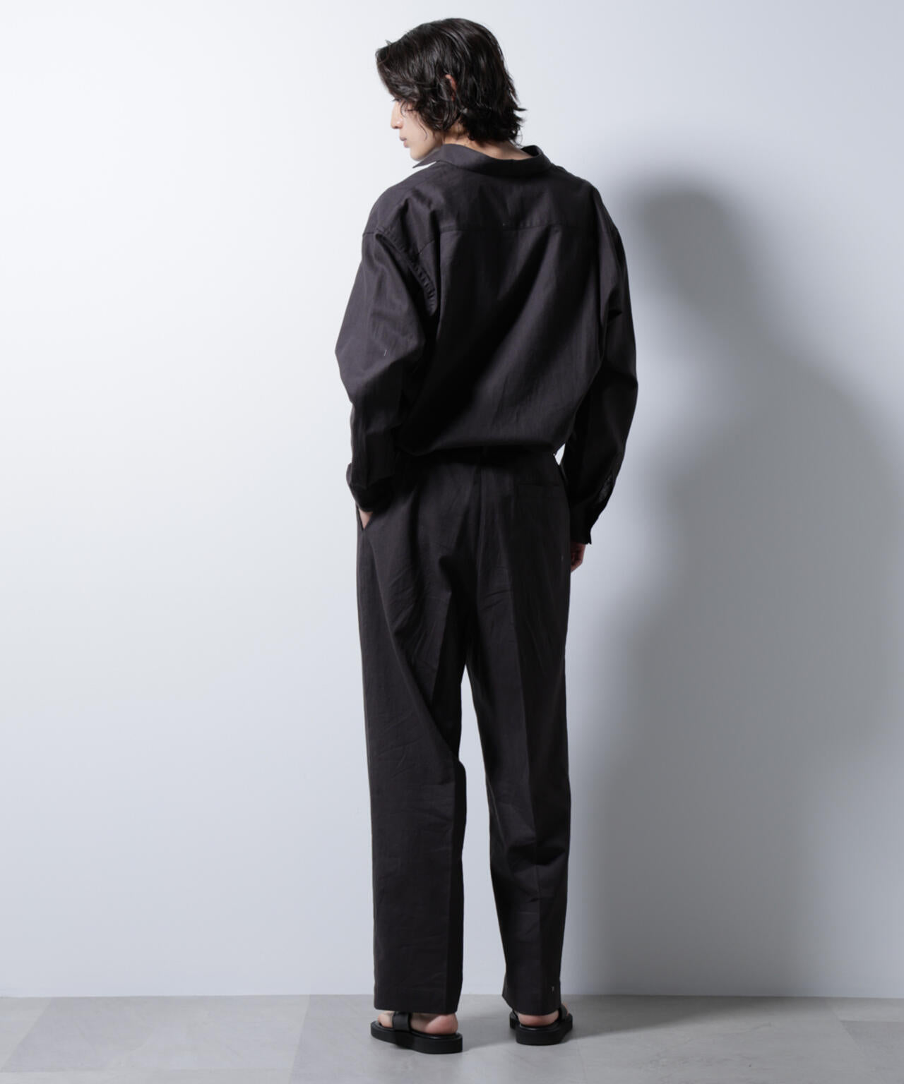 「BELGIUM LINEN FABRICS」リネンコットンレギュラーシャツ