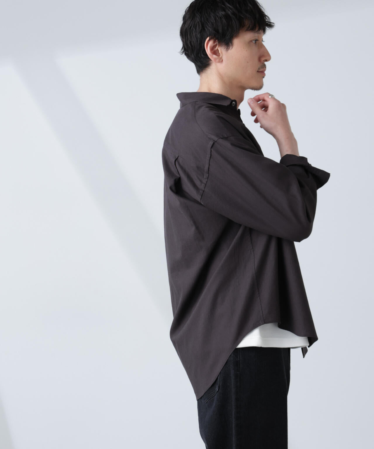 「BELGIUM LINEN FABRICS」リネンコットンレギュラーシャツ