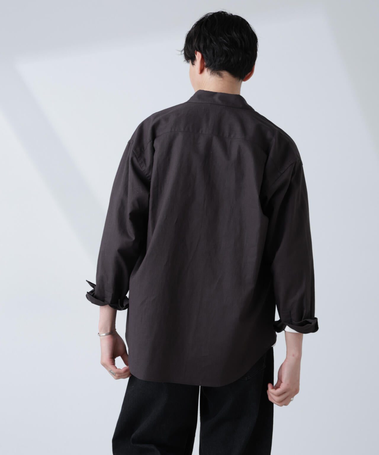「BELGIUM LINEN FABRICS」リネンコットンレギュラーシャツ