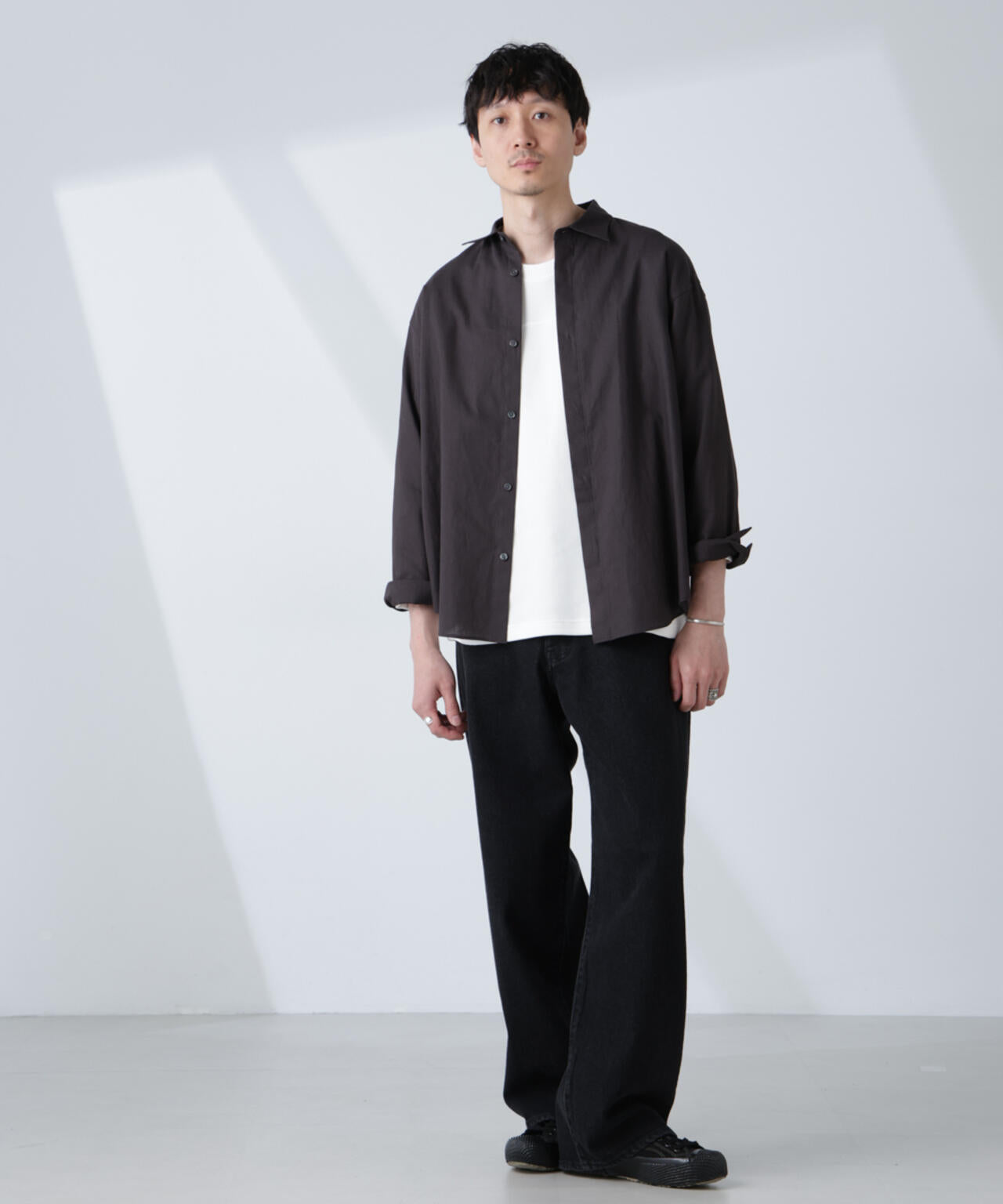 「BELGIUM LINEN FABRICS」リネンコットンレギュラーシャツ