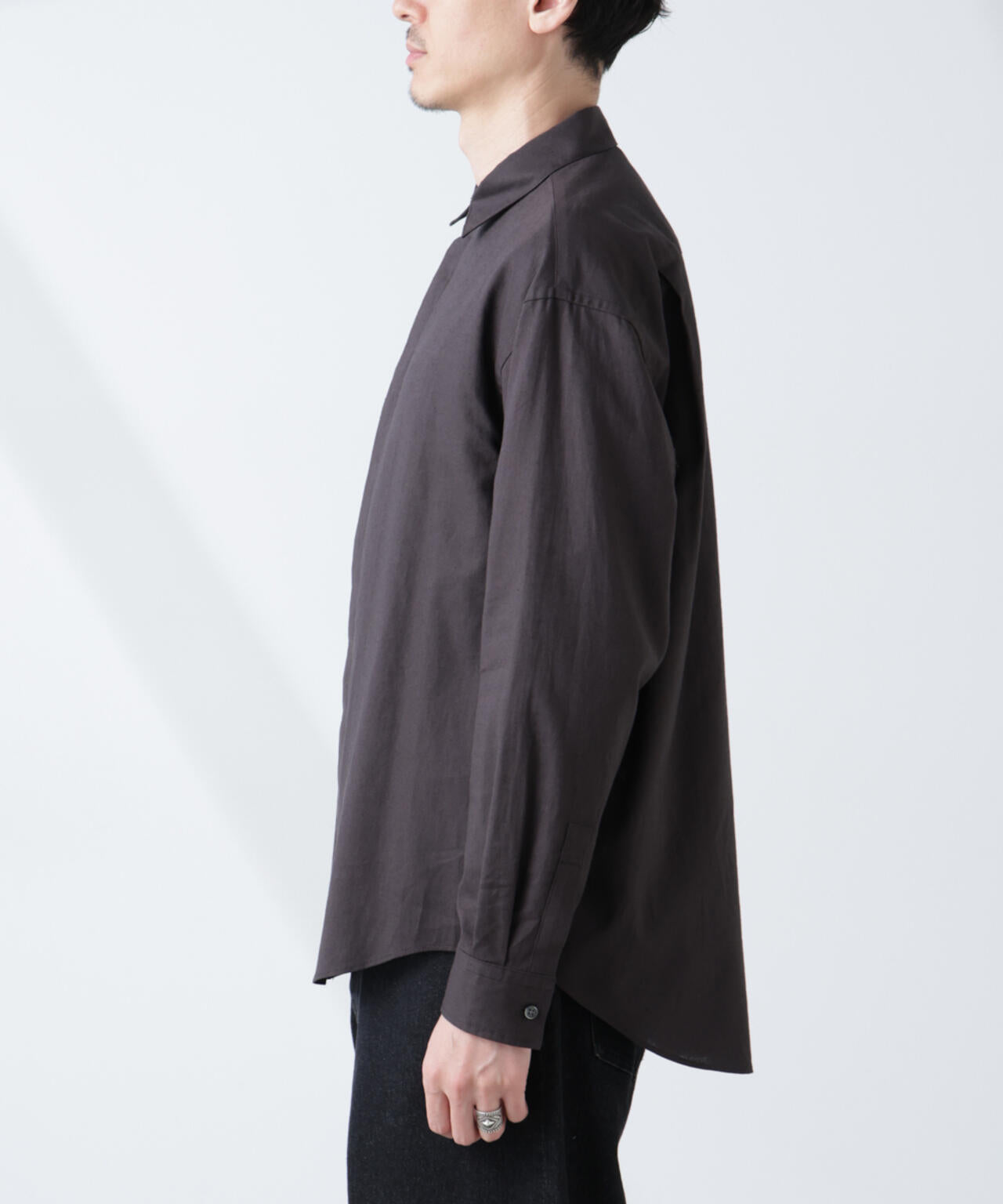 「BELGIUM LINEN FABRICS」リネンコットンレギュラーシャツ