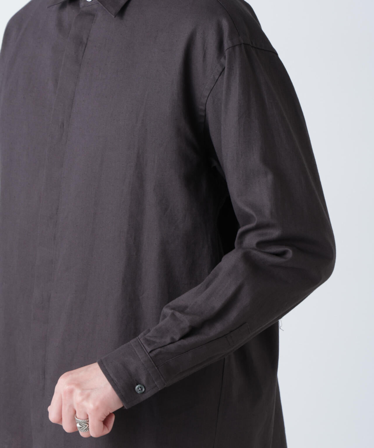 「BELGIUM LINEN FABRICS」リネンコットンレギュラーシャツ
